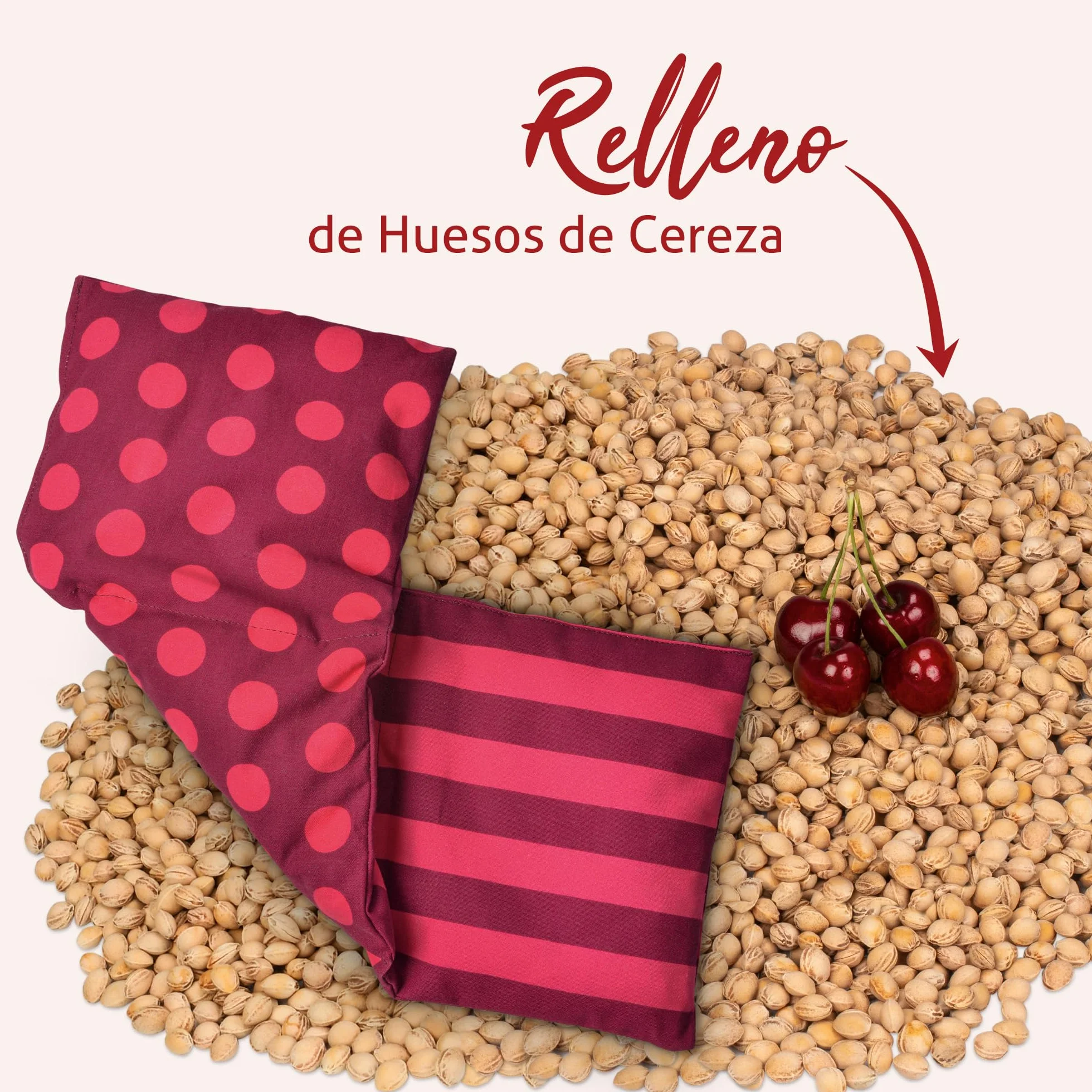 Saco Térmico Huesos Cereza 17x45 cm Microondas para Dolor Lumbar Espalda Cervicales