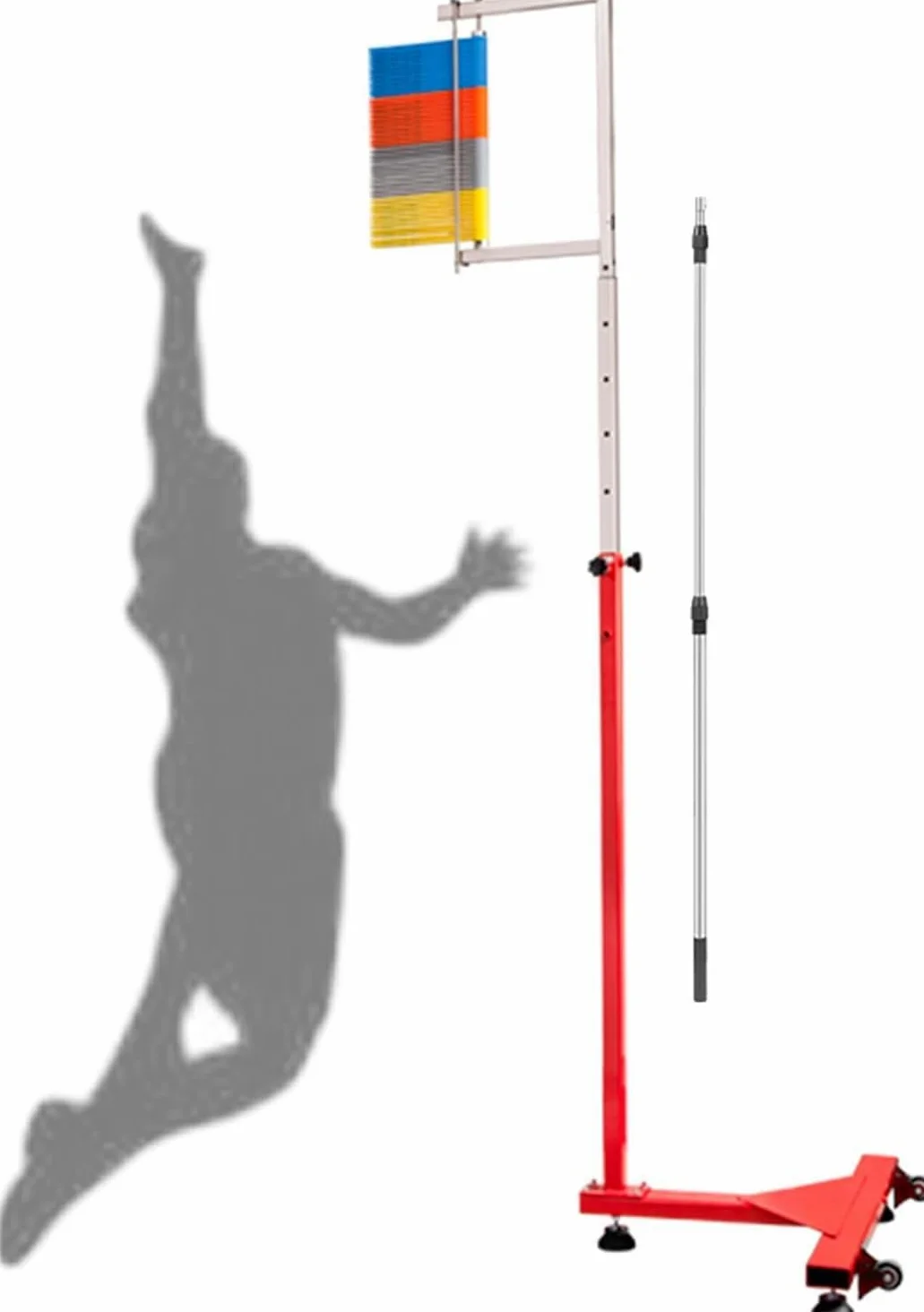 Entrenador De Salto Vertical Ajustable con Poste De Reinicio Y Ruedas - Probador De Salto De Altura para Gimnasio, Escuela Y Uso Doméstico 1.4-3m (4.6-9.8ft)