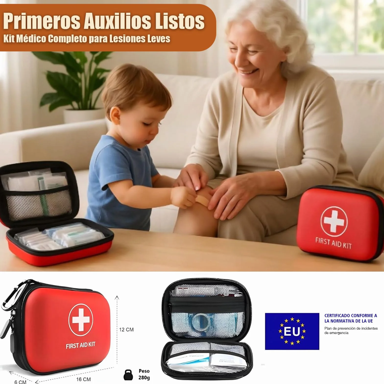 Gemmac Kit Supervivencia 140 en 1 Equipo Botiquin de Primeros Auxilios Completo, Survival Kit Catastrofe Tener 2000 mAh Radio a Pilas Linterna Camping Botiquin Hogar Caza Senderismo Montaña Regalo