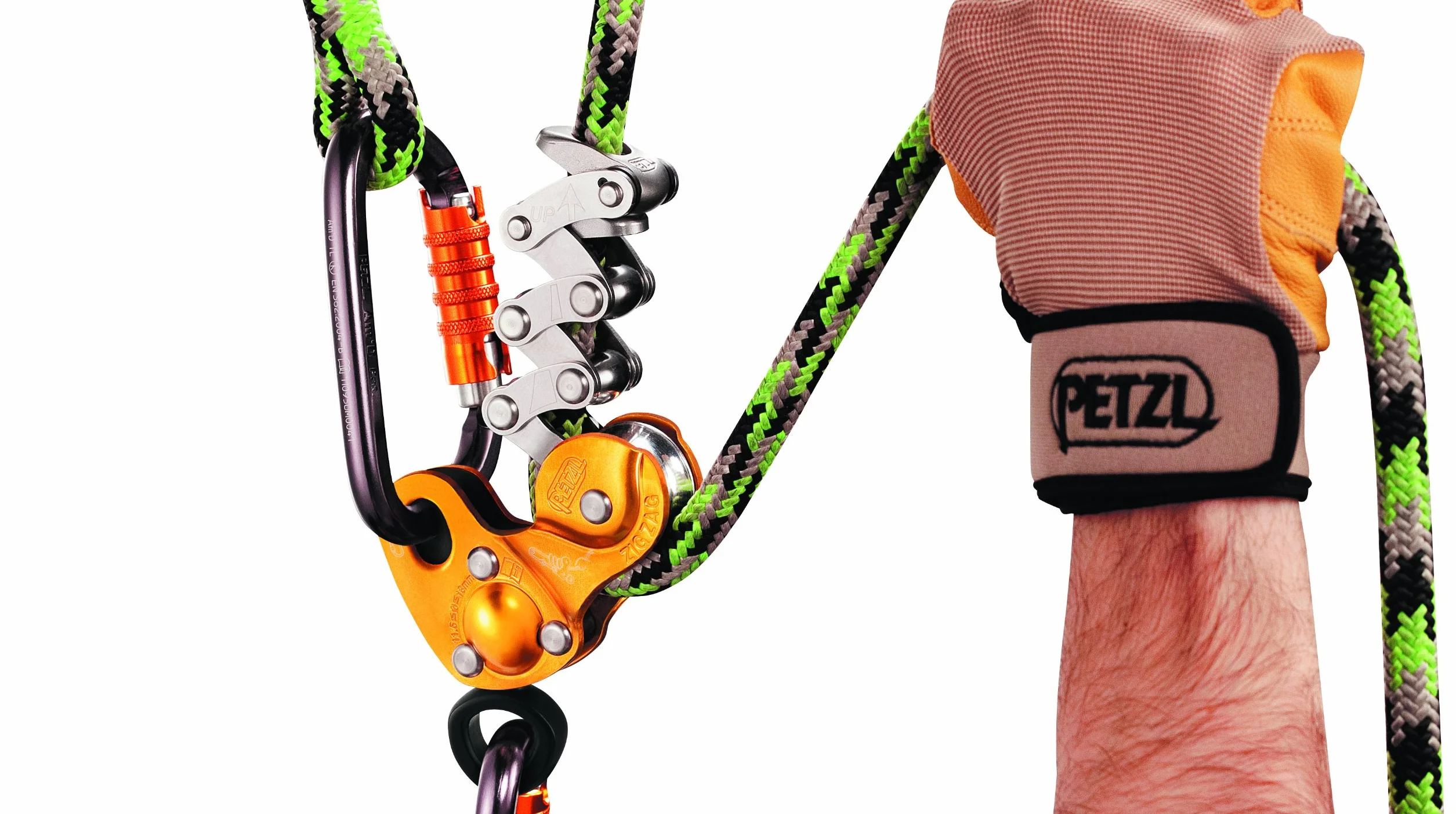 PETZL D22A Zigzag - Prusik Mecánico Mantenimiento de Árboles, 11.5mm-13mm