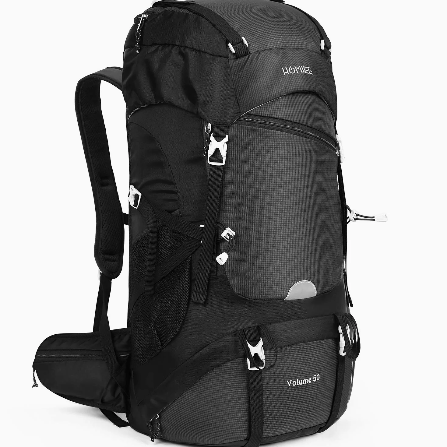 HOMIEE Mochila de Senderismo 50-60L Impermeable con Cubierta de Lluvia para Trekking Viaje