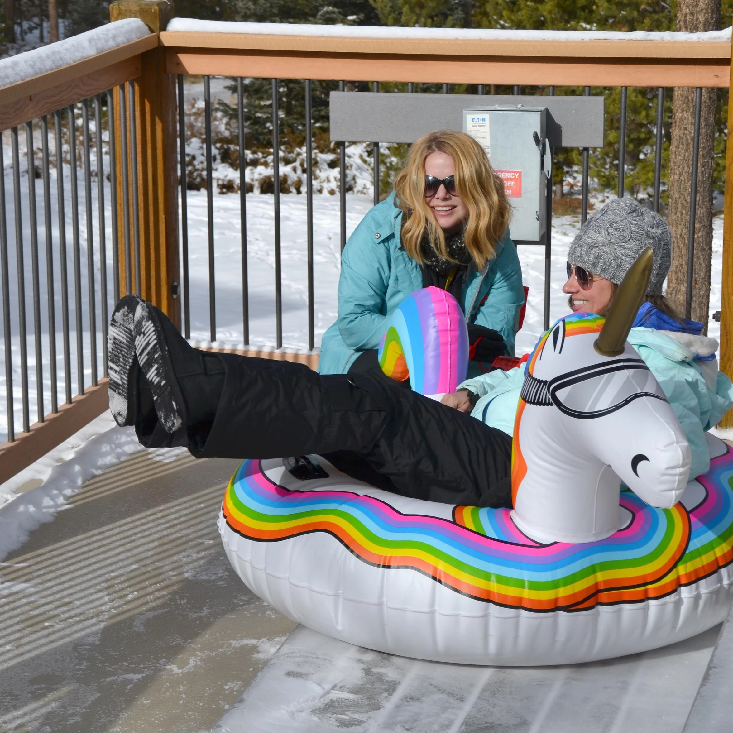 GoFloats Trineo Inflable Tubo de Nieve para Niños y Adultos Unicornio Frozen Disney