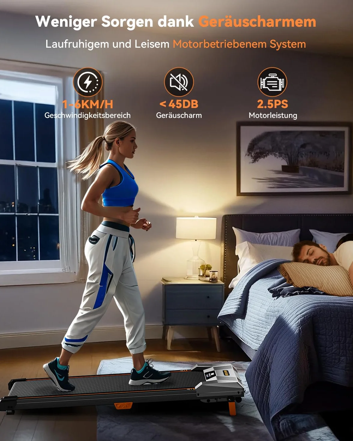 BestGod Cinta de Correr Eléctrica Plegable Walking Pad para Casa y Oficina, Cinta de Andar con Inclinación del 5%, Motor de 2,5 CV, Silenciosa con Mando a Distancia, para Caminar y Correr hasta 150 kg