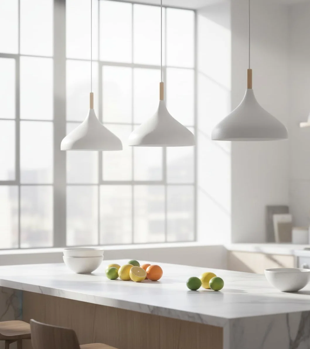 Lámpara Colgante Baviera BEL AIR HOME 1xE27 30 cm Metal Madera Altura Ajustable Blanco