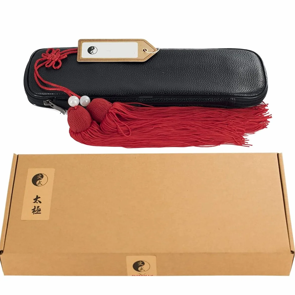 Espada De Taichi China Extensible con Bolsa De Cuero PU Roja