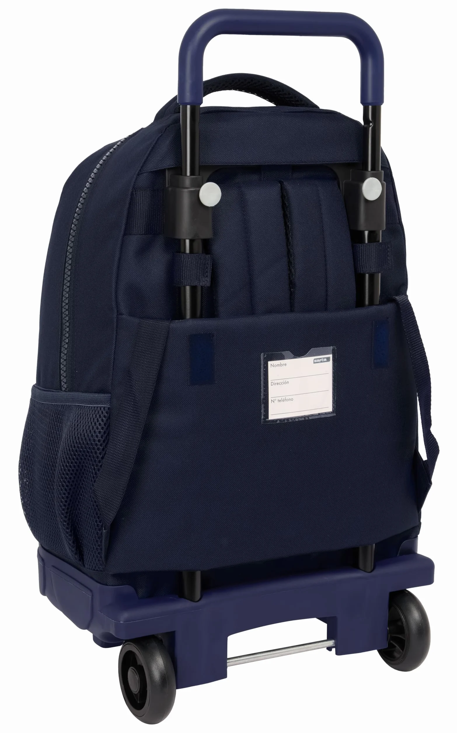 SAFTA Real Madrid 2ª EQUIPACIÓN 24/25 - Mochila Grande con Ruedas, Compacta, Extraíble, Ideal para Niños de Diferentes Edades, Cómoda y Versátil, Calidad y Resistencia, 33x22x45 cm, Color Azul Marino