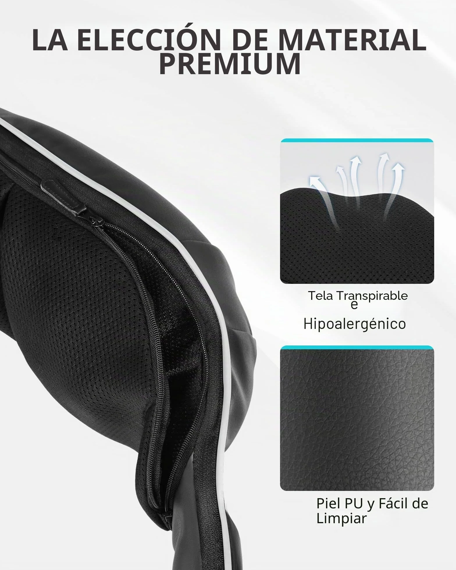 ALLJOY Masajeador de Cuello y Hombros con Calor, Shiatsu Cervical y Espalda, 8 Nodos Giratorios, 3 Velocidades, Dirección Ajustable, Regalo, Negro