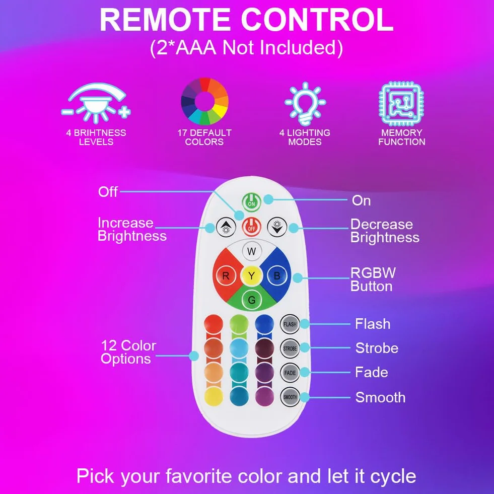 HOTUT Lámpara de Lava 14 Pulgadas 17 Colores Cambiantes Control Remoto Brillo Ajustable 4 Modos