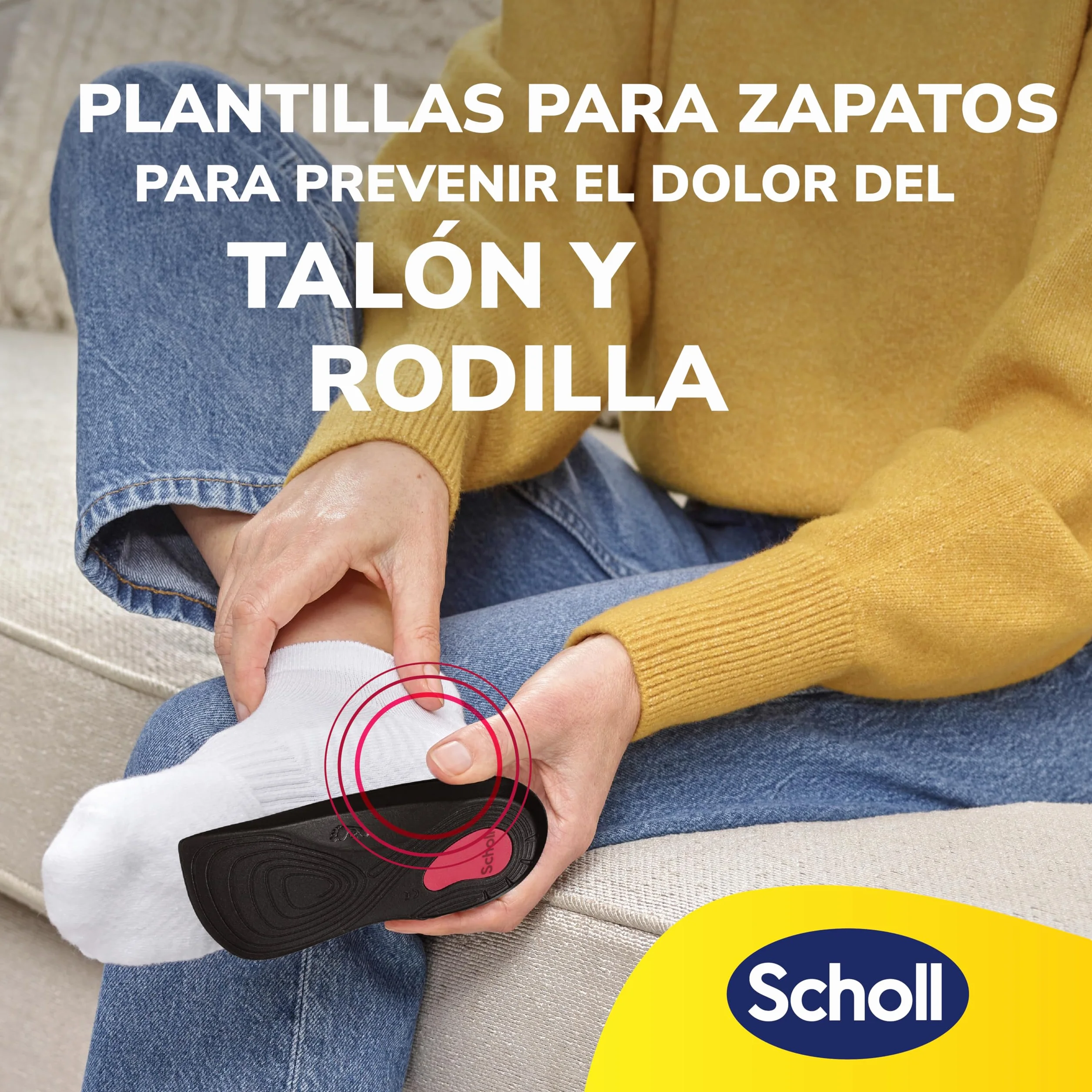 Scholl Plantilla In-Balance Alivio Dolor Rodilla Talón 1 Par Blanco Talla L 42.5-45 2 Unidades