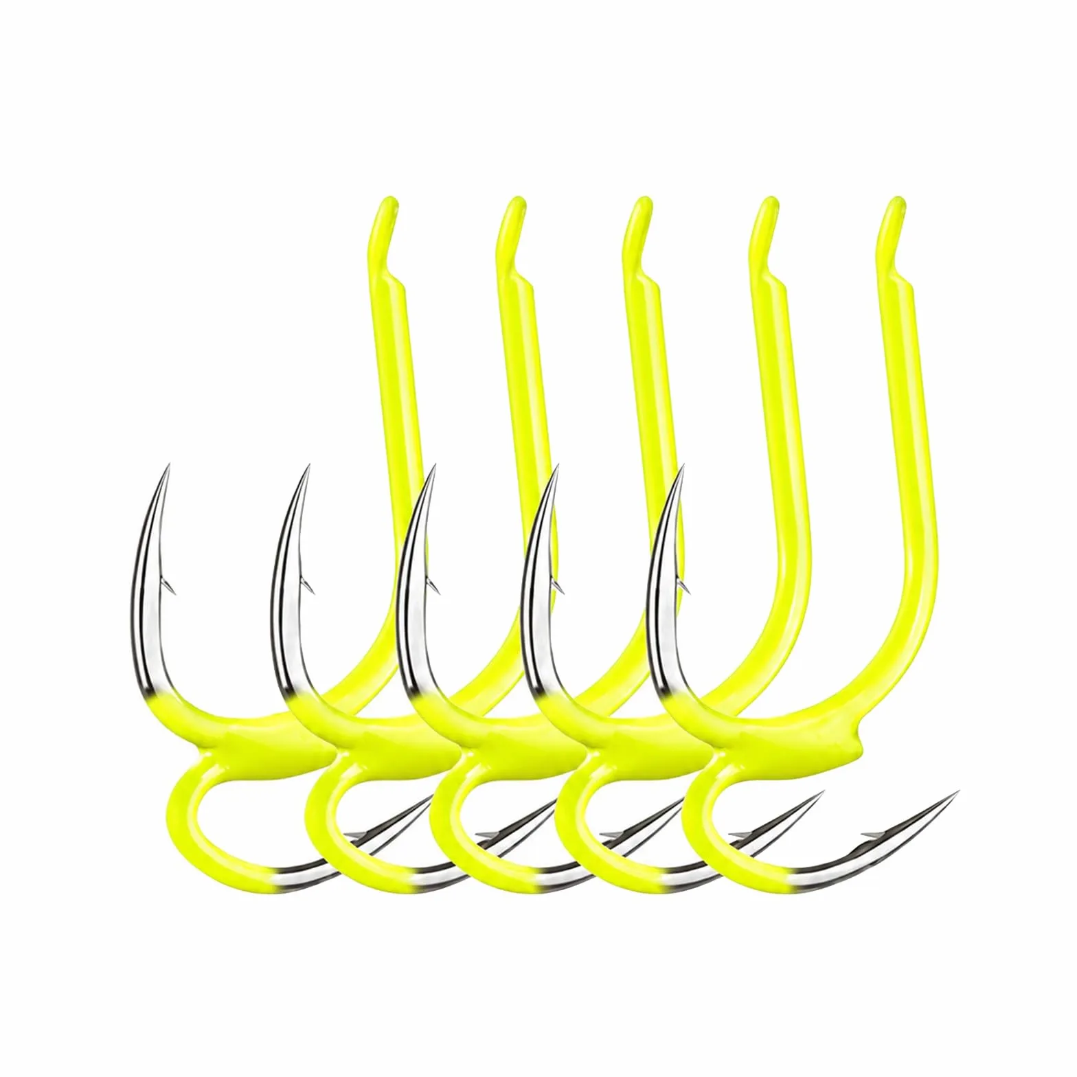 Classic Sharp Double Fishing Hooks, Kit de Anzuelos de Pesca, Anzuelos de Acero al Carbono, Anzuelos Barbelados de Doble Punta de Alta Resistencia para Agua Salada y Dulce