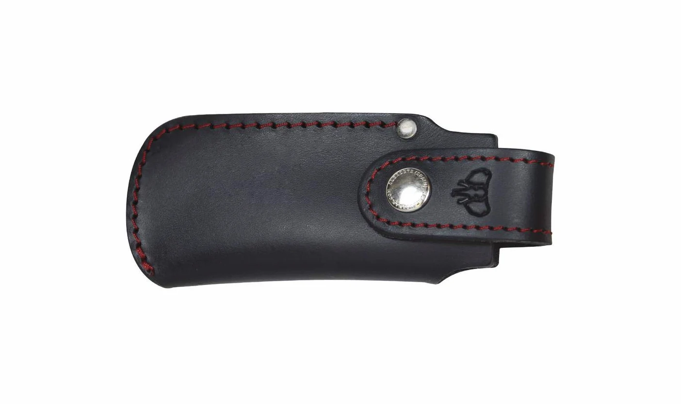 Cudeman Navaja 384-M MT-4 hoja de acero Böhler N-695 de 10 cm y empuñadura de micarta negra con separador rojo de 11,5 cm para caza, pesca, supervivencia y bushcraft + Portabotellas regalo