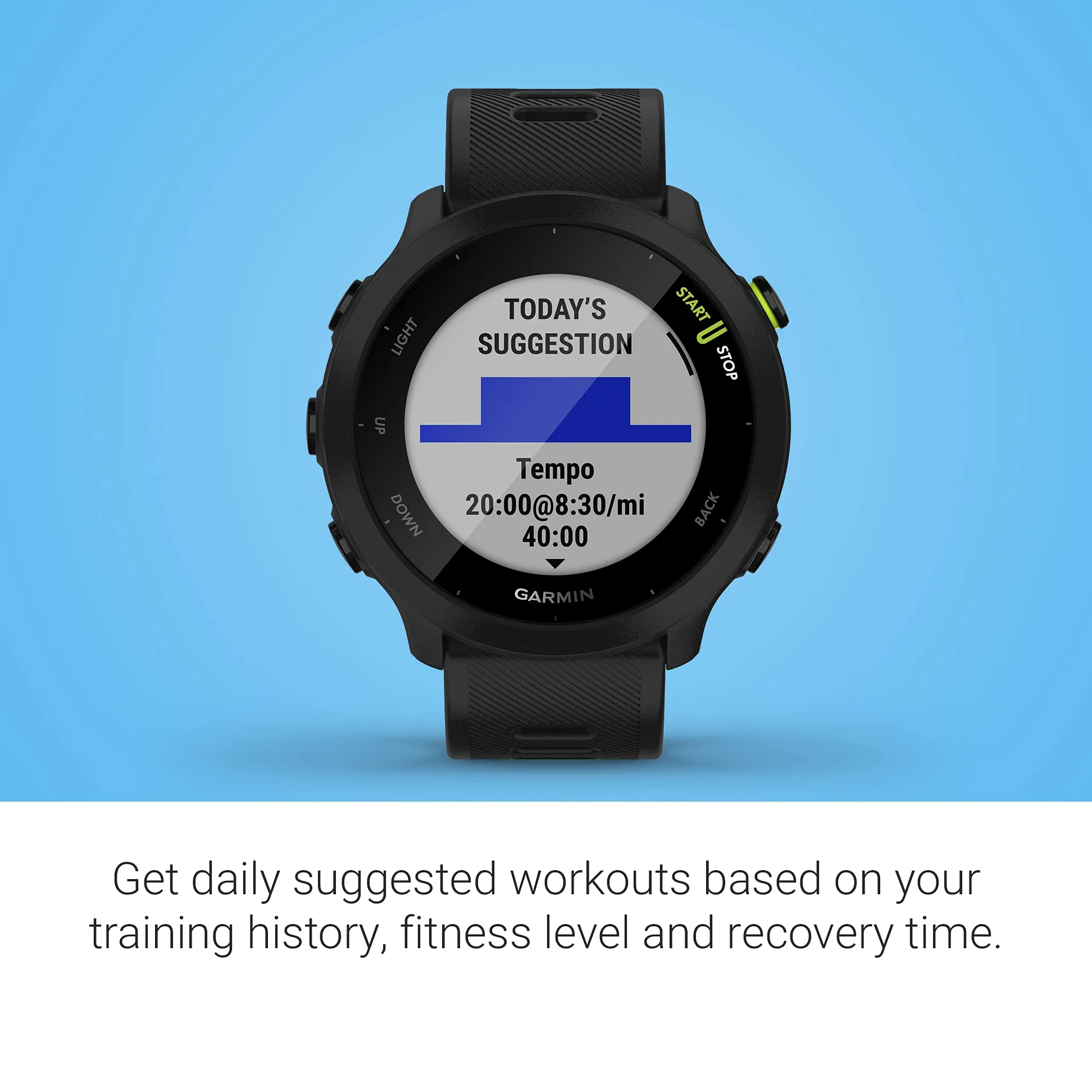 Garmin Reloj inteligente Forerunner 55 GPS para correr, negro (renovado)