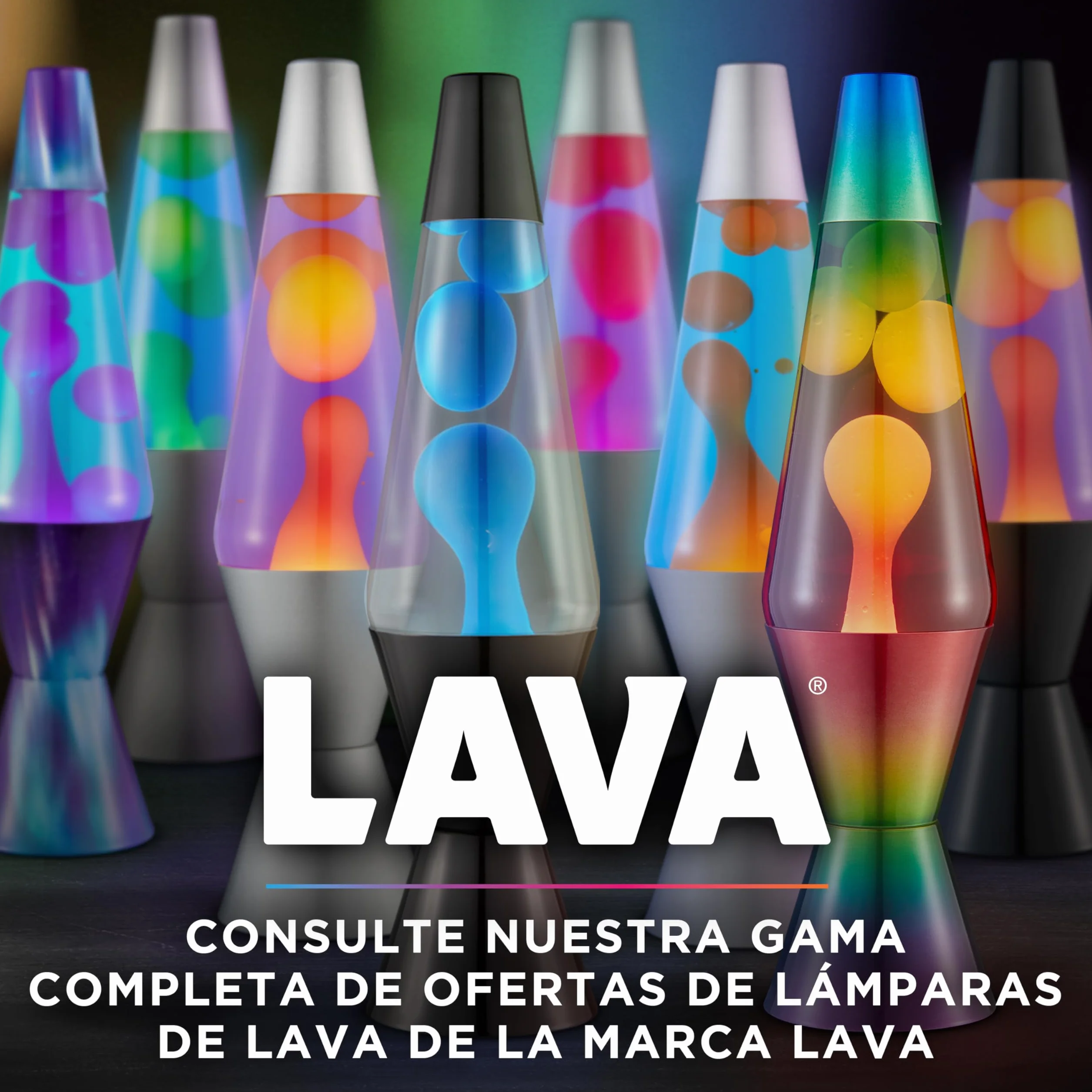 LAVA® Lámpara Lava Original 14,5 Pulgadas Verde Azul Plateado