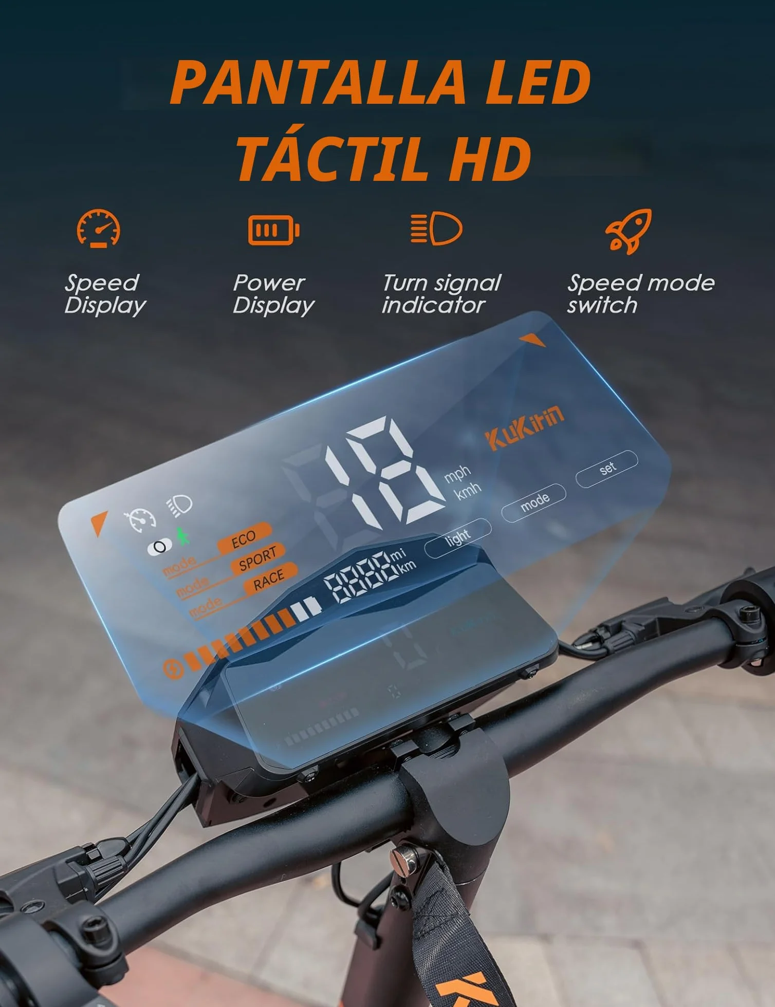 Patinete eléctrico para adulto Kukirin G2, motor 800 W, batería 48 V, 15 Ah, duración de hasta 55 km, patinete plegable portátil con pantalla táctil LCD HD, patinete eléctrico para adultos todo