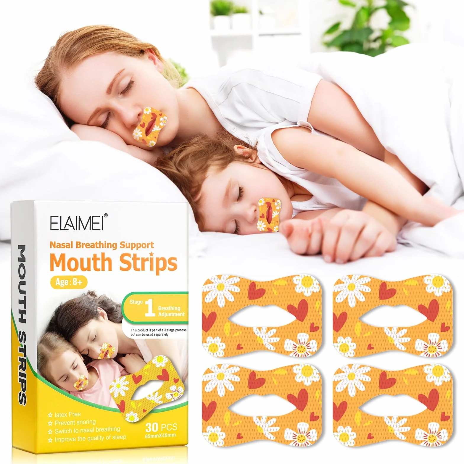 Tiras Bucales Antirronquidos, Cinta Bucal para Dormir, Mejora Sueño y Reduce Ronquidos