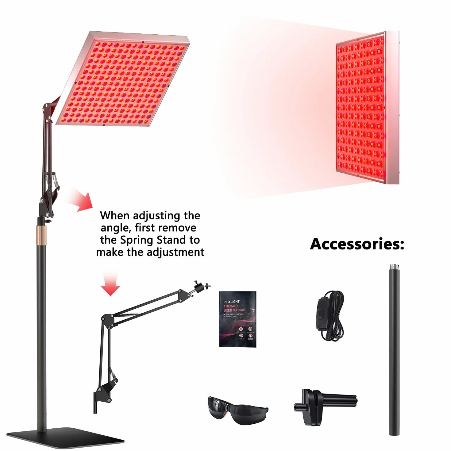 Lámpara de Luz Roja Infrarroja Corporal y Facial 225 LED 660nm 850nm Terapia
