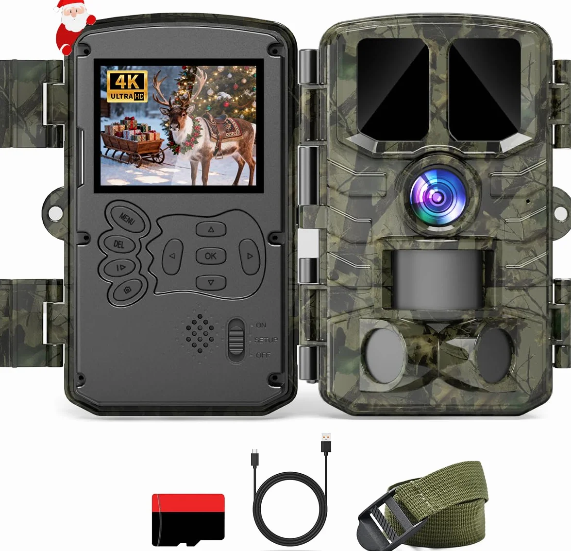 Coolifepro Cámara de Caza, 60MP 4K HD Camara Fototrampeo Infrarroja Nocturna con 850nm IR LED, Tarjeta de 32GB, IP66 para Observación de Animales Vida Silvestre y Monitoreo de Seguridad en Interiores