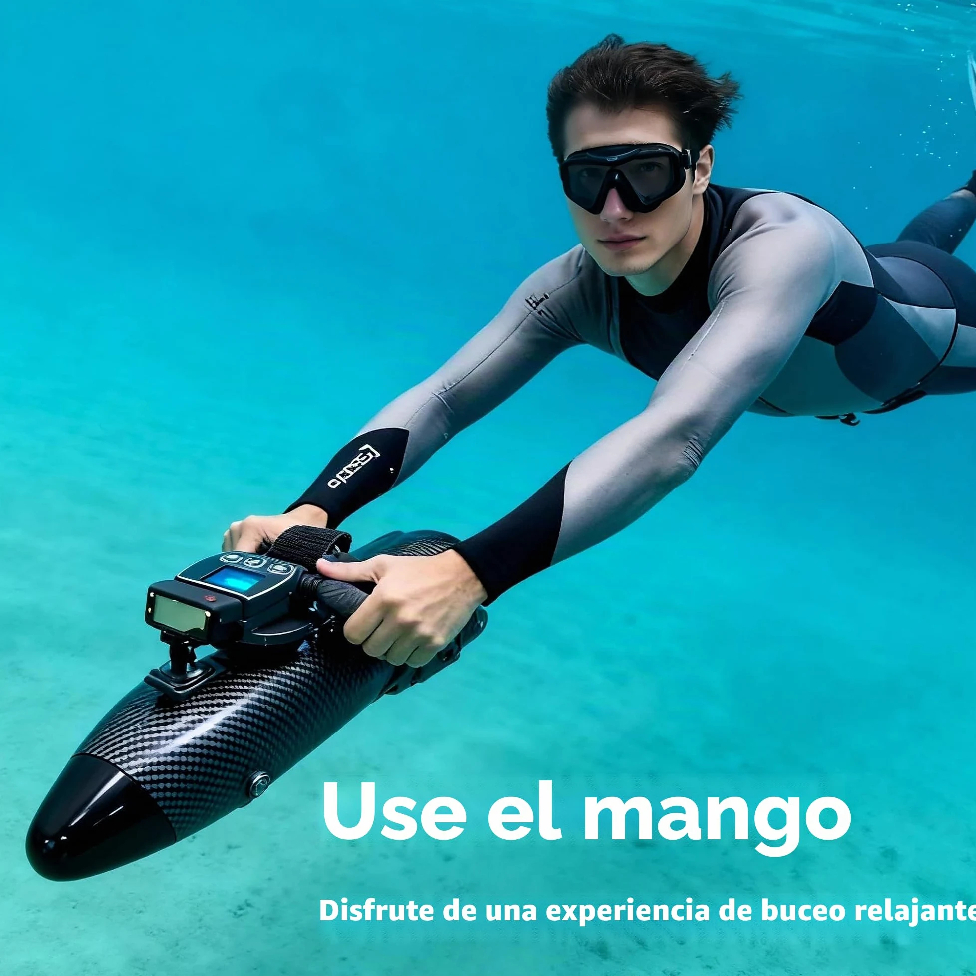Camolech Aquila Drive CM6-1 - Scooter submarino de batería dual, motor para tabla de remo con 2x4400mAh, propulsor eléctrico de montaje manual/mochila/SUP para buceo, esnórquel en mar, lago y piscina