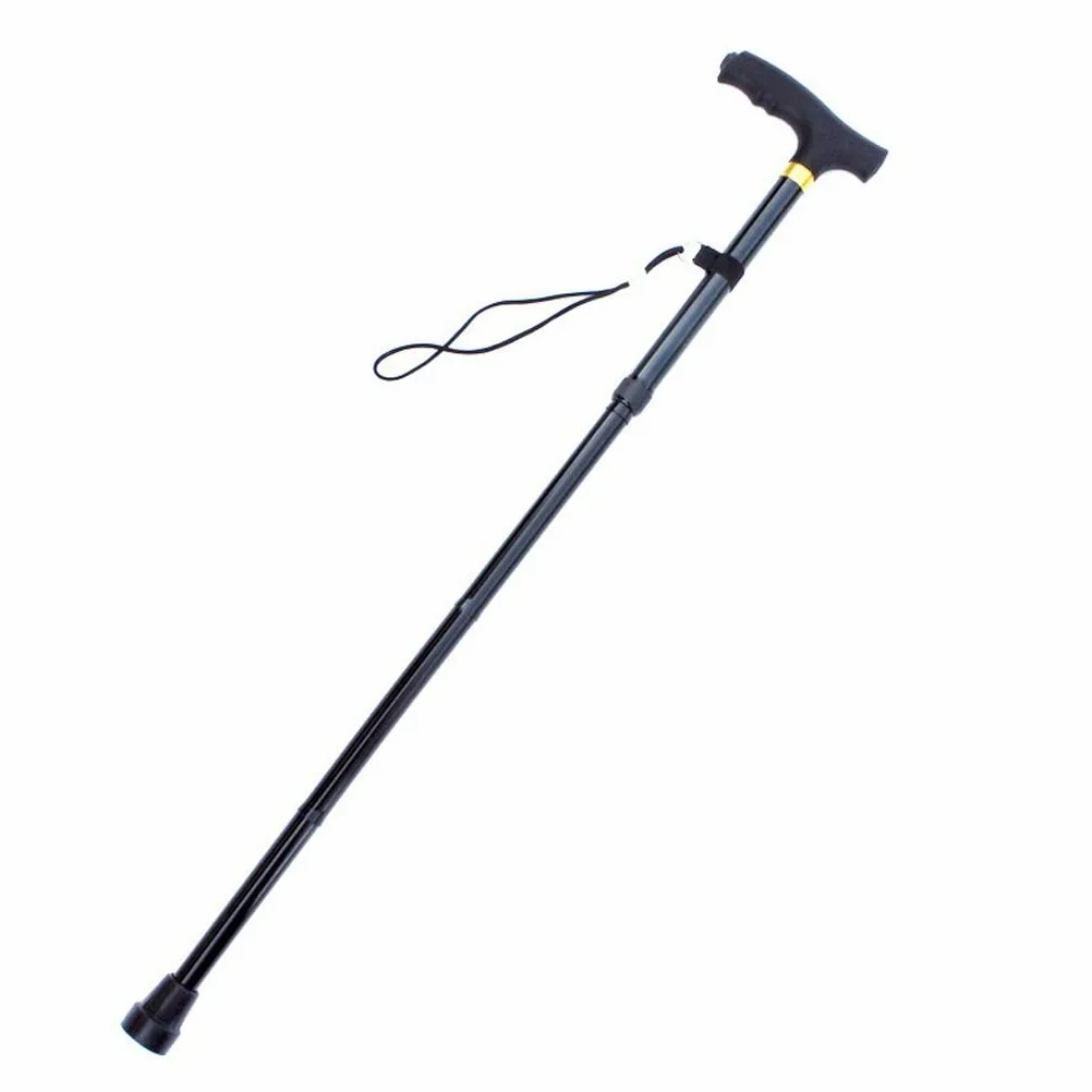 Bastón Plegable de aleación de Aluminio Engrosado con luz para Senderismo para Personas Mayores, Antideslizante y telescópico.
