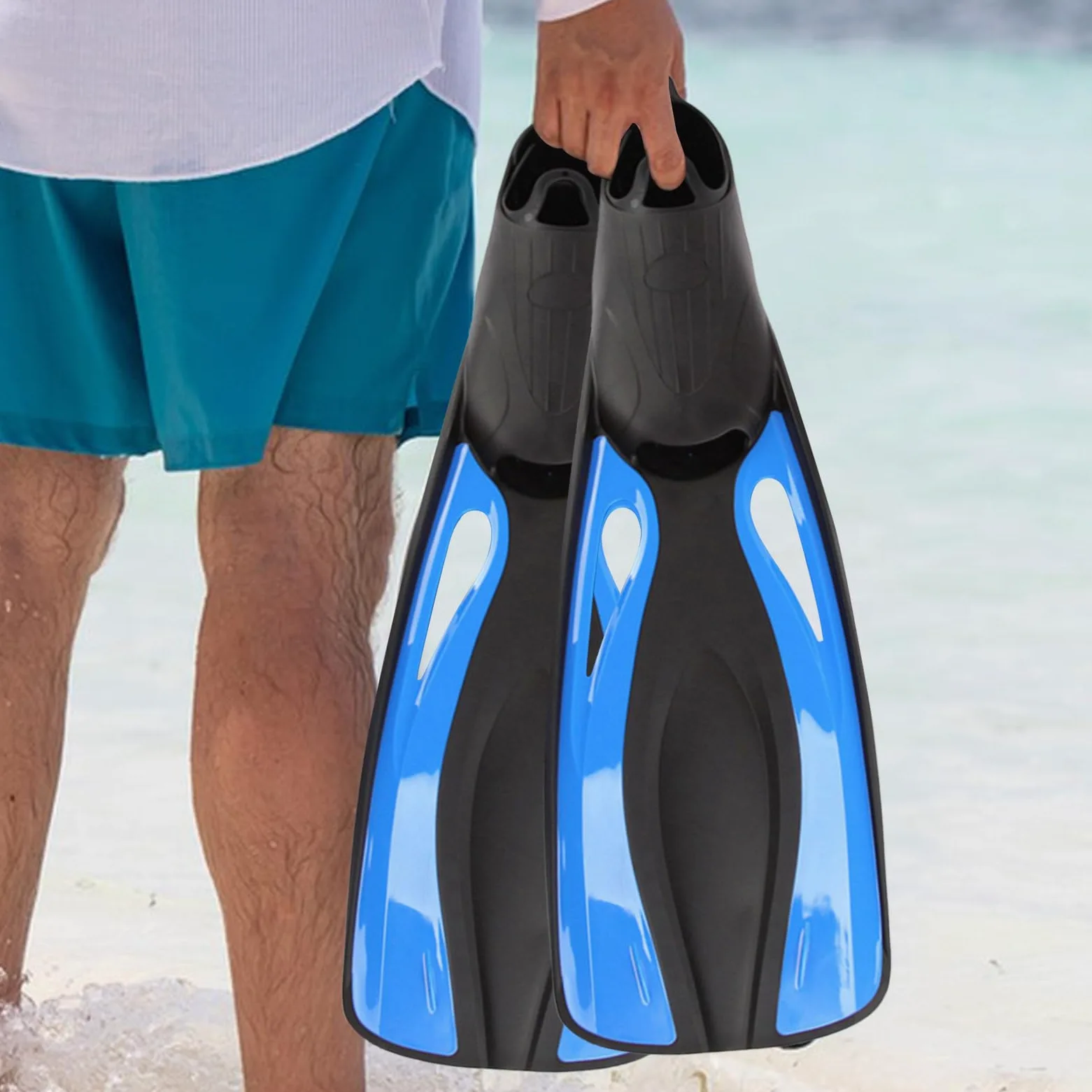 Aletas Snorkel – 21.06 Pulgadas Aletas | PP Natación Buceo – Cómodas Ajustables para Hombres Mujeres Entrenamiento Snorkel Buceo Mejora Flotabilidad Movilidad Eficiencia