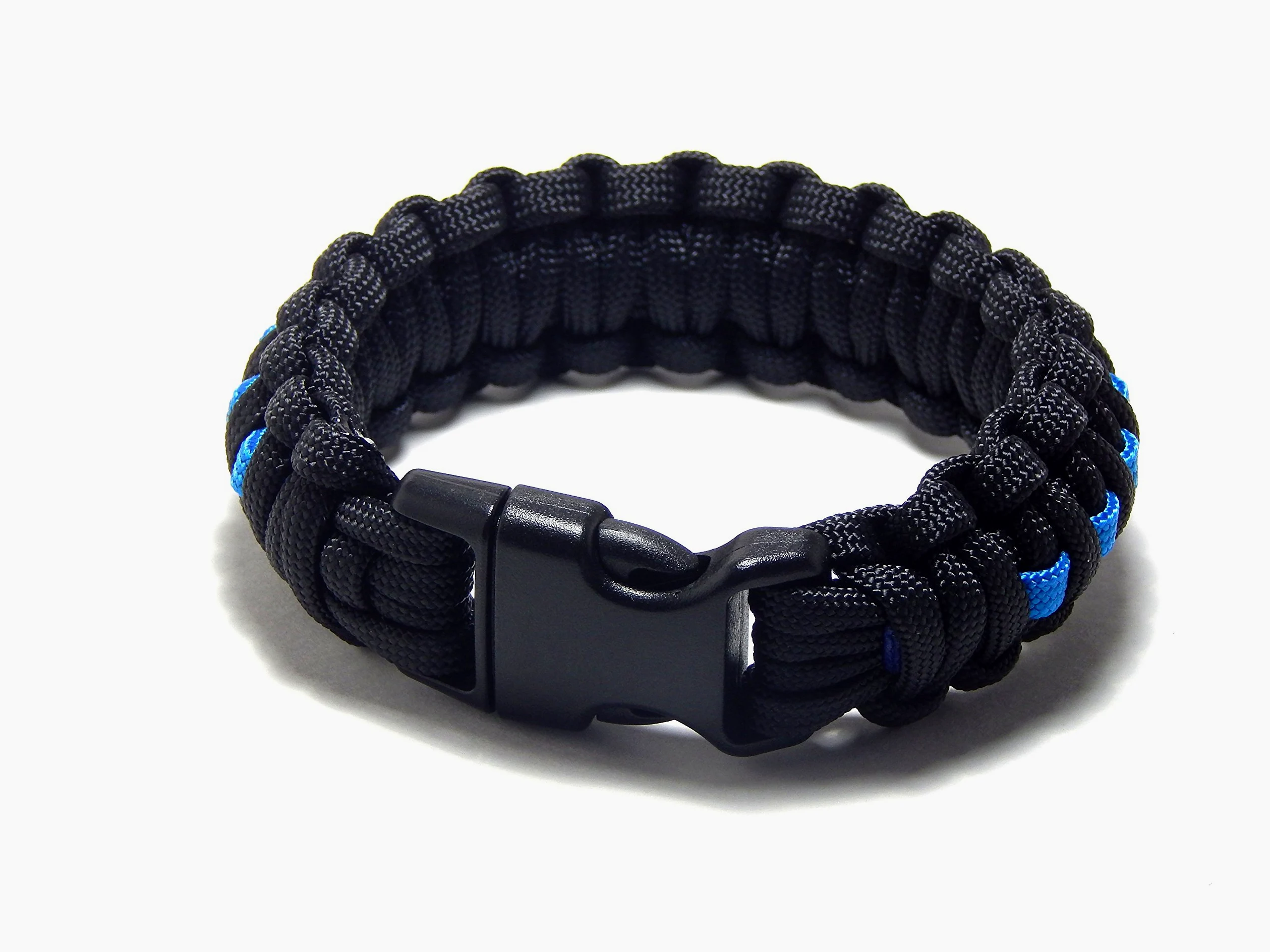 Pulsera de supervivencia de paracaídas, color negro y azul, línea de policía