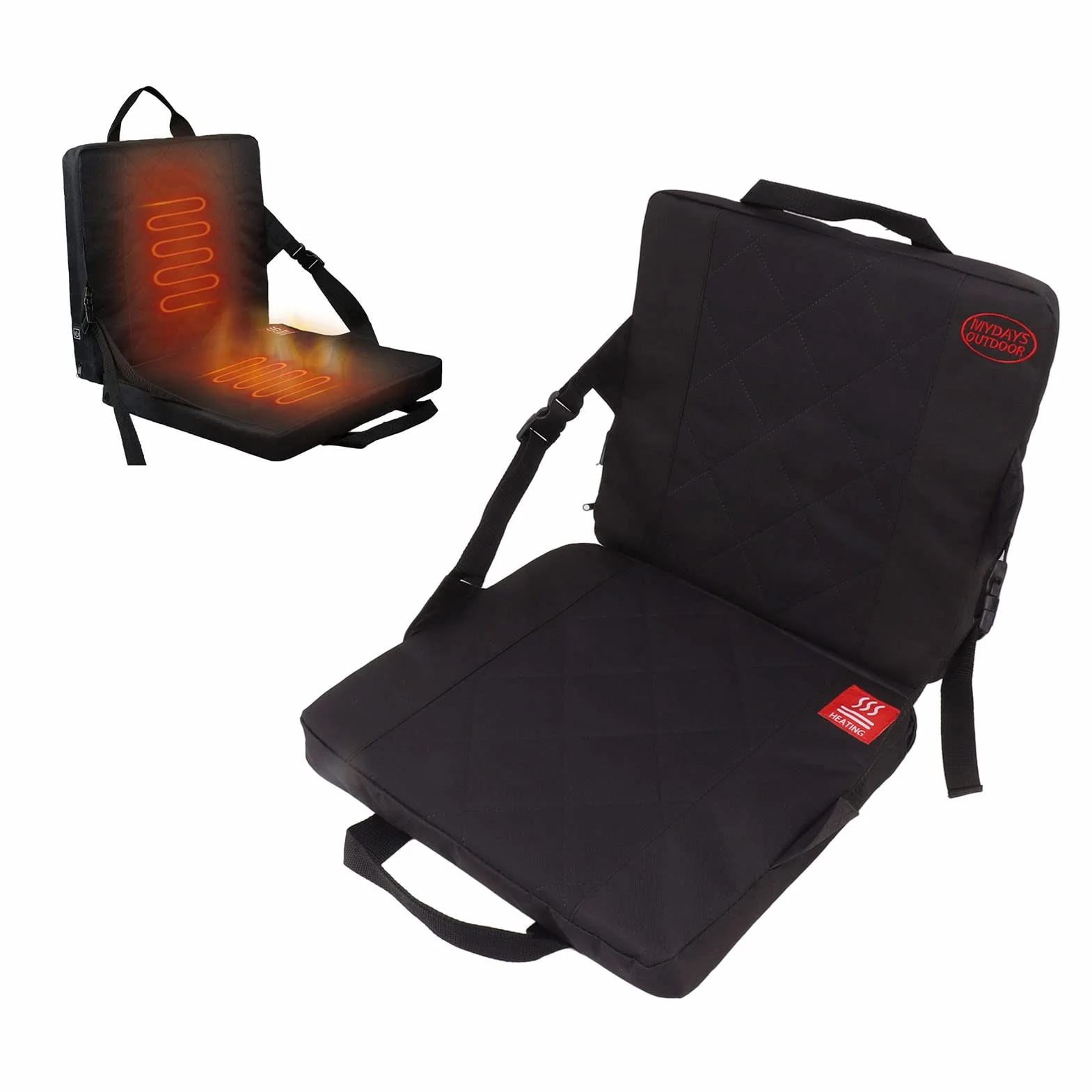 Brrnoo Cojín Calefactable para Estadio, Silla Plegable Portátil para Deportes Al Aire Libre, Viajes, Camping con Cojín de Esponja Viscoelástica, para Calidez en Invierno