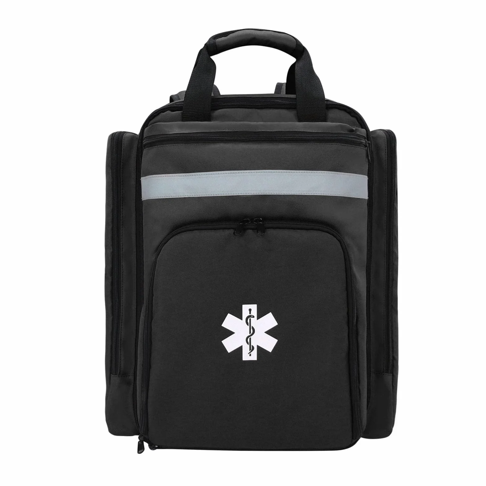 Mochila Profesional de Primeros Auxilios vacía, Bolsa médica táctica con Reflectante, Mochila médica de Primeros Auxilios de Gran Capacidad para Camping, Senderismo,(Negro)