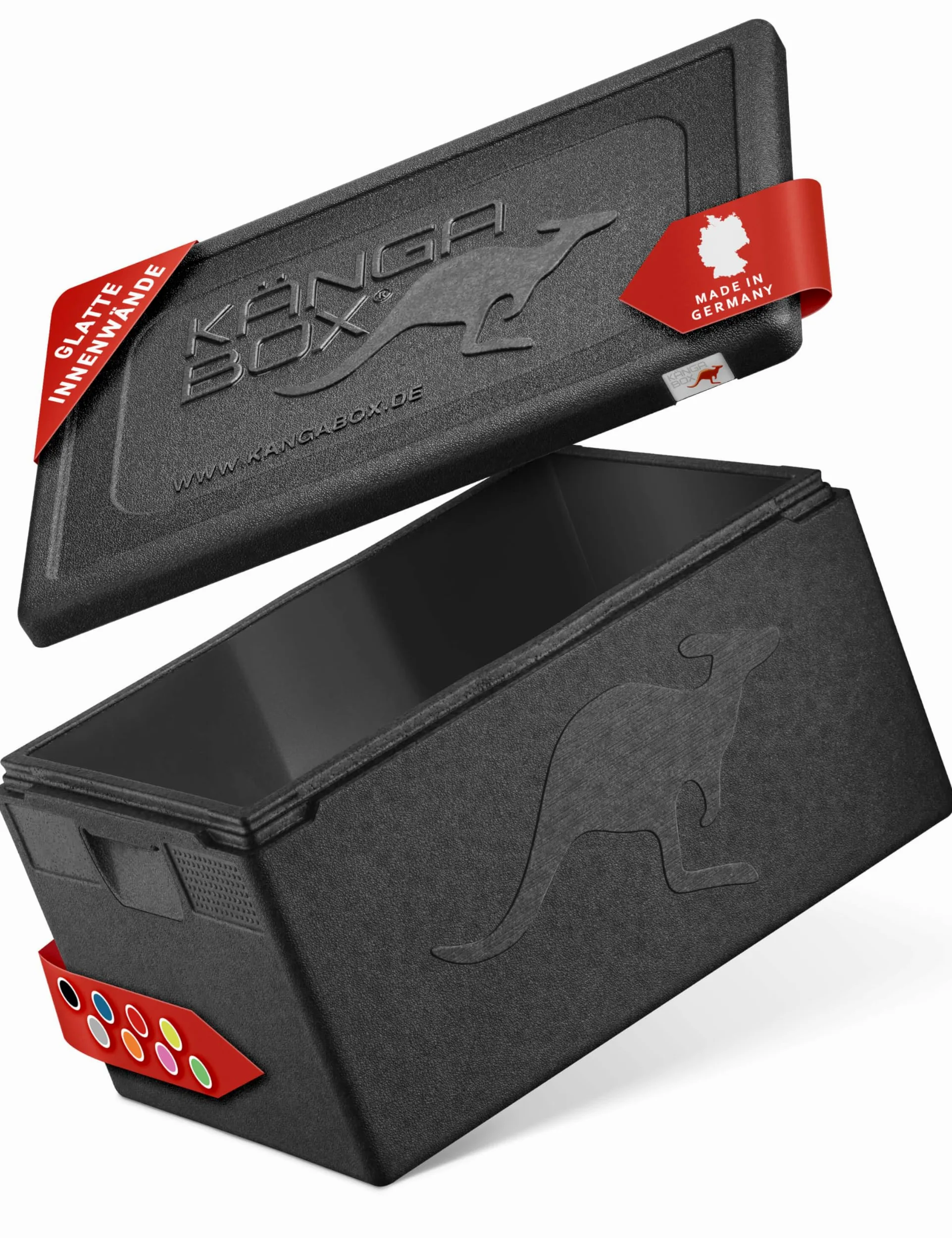 Caja térmica profesional y nevera GN 1/1 con mango estándar de 48 l, superficie interior lisa patentada, aislamiento superior, tapa de cierre hermético, apta para lavavajillas, caja de