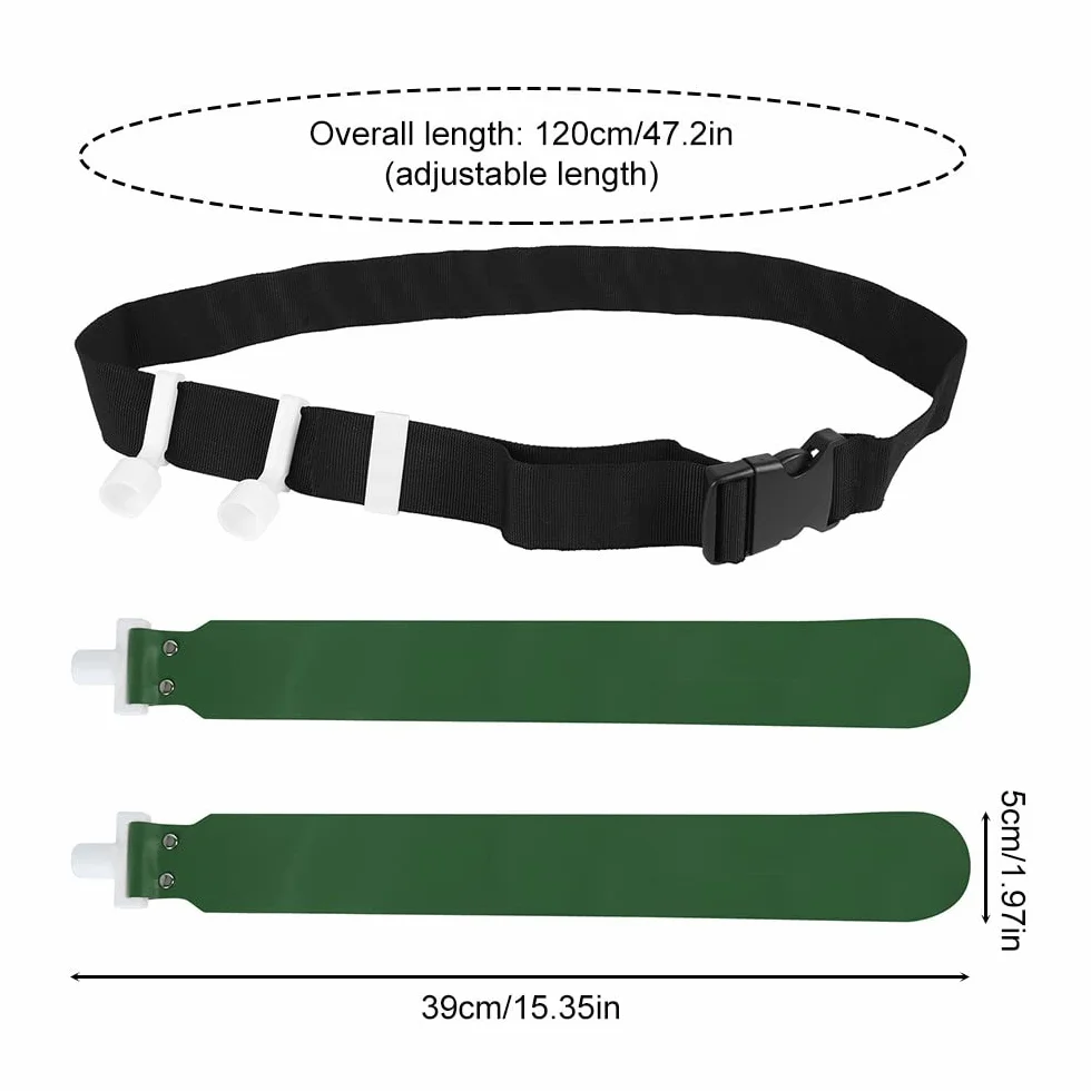 DONGKER Juego de banderas y cinturones, banderas de fútbol, cinturón de fútbol de PVC, 2 banderas, hebilla de liberación para equipos de entrenamiento juvenil y adulto, verde, 1