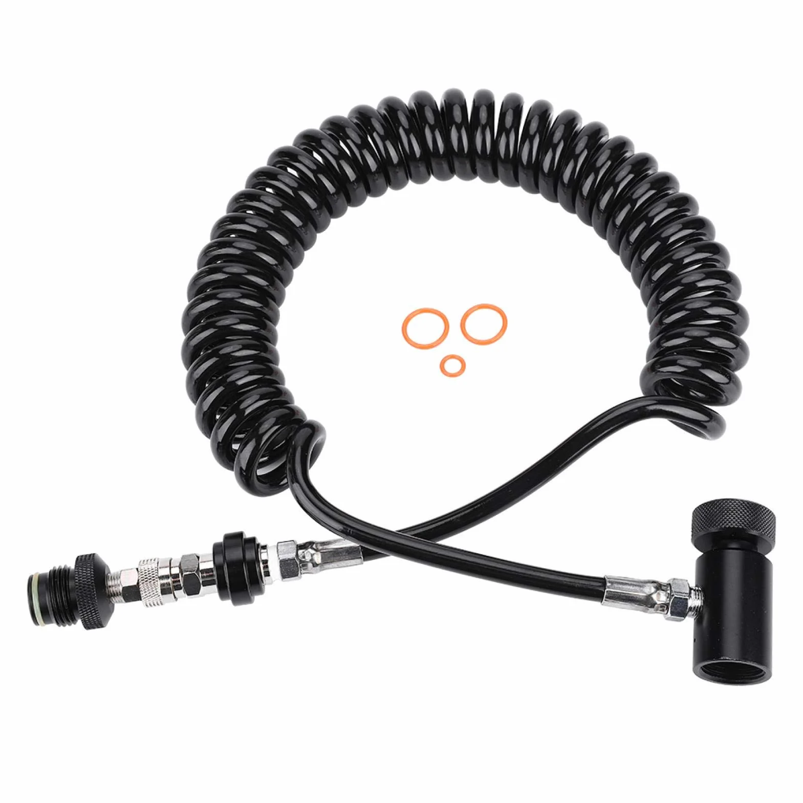 Kit de línea remota, Marcador de Paintball Válvula de conexión de Cilindro de Bobina remota Manguera de Paintball Manguera corrugada con válvula de Encendido/Apagado Remoto
