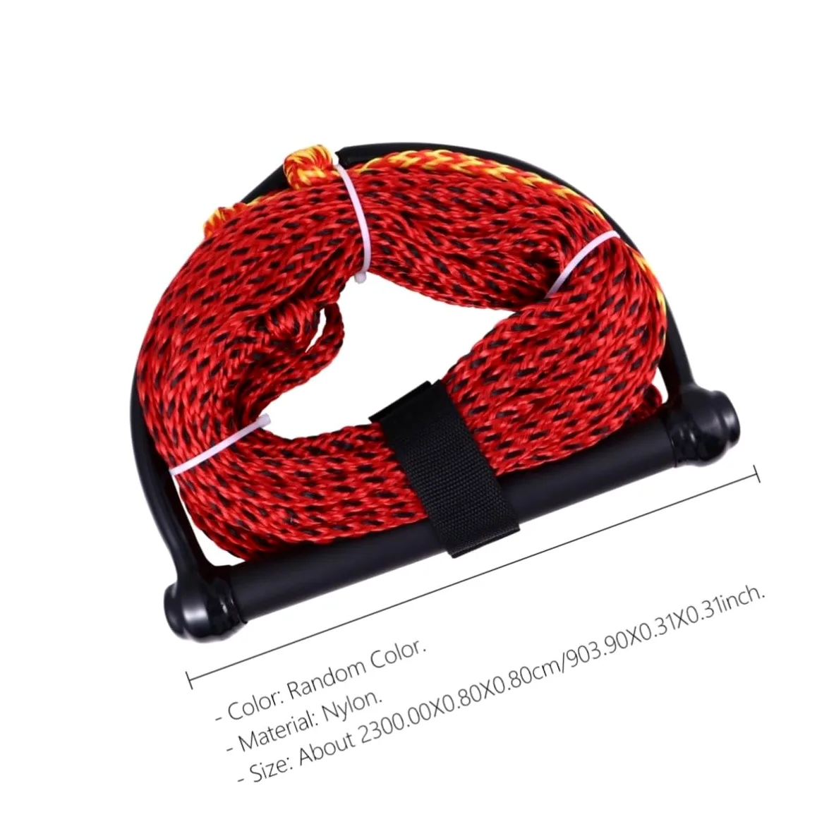 Cuerda 1 Sección de Nylon Negro para Esquí Acuático Ligera y Resistente Rayos UV Color Aleatorio para Wakeboarding y Esquí Acuático en Embarcaciones