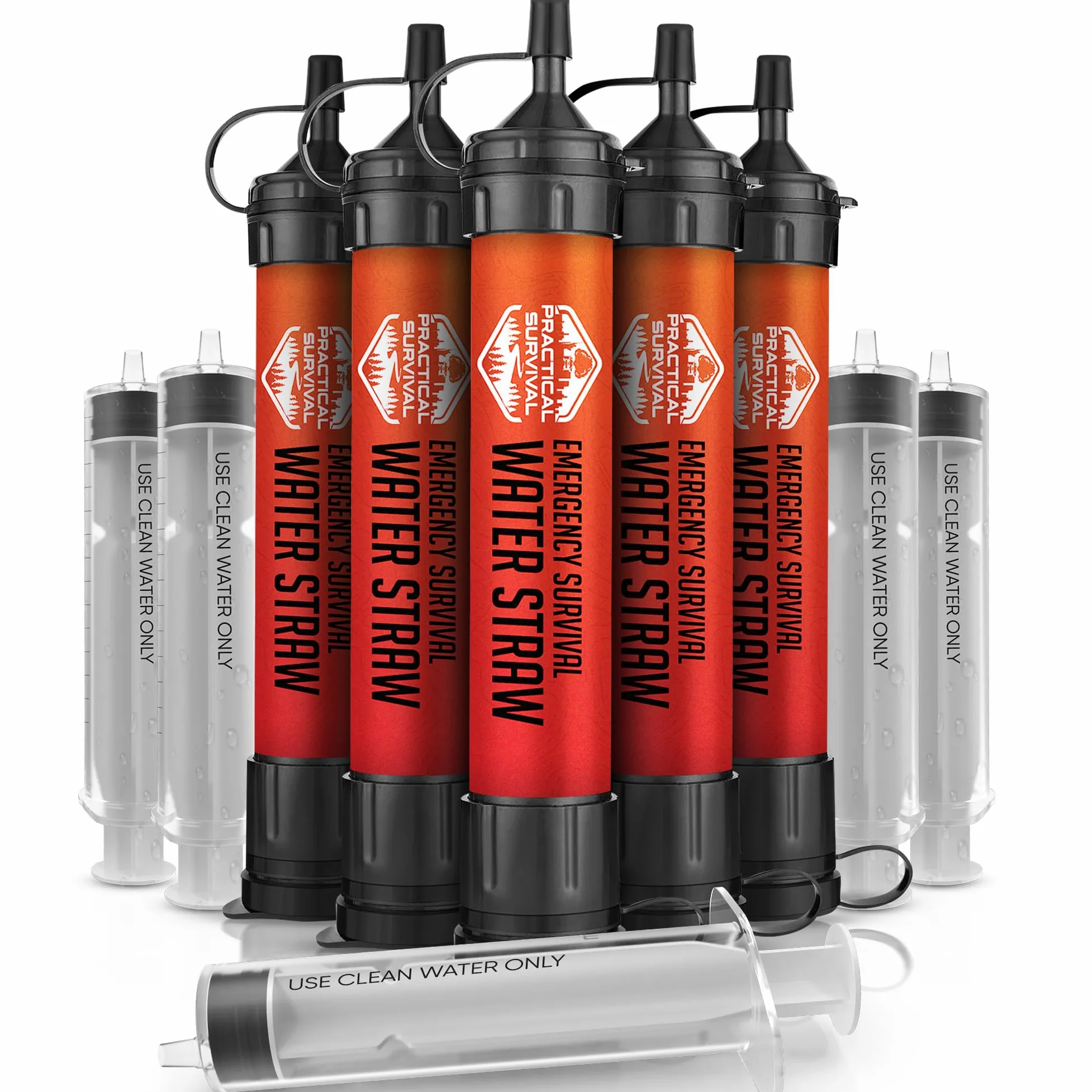 5 pajitas de agua de supervivencia de emergencia de alta capacidad, filtro de agua personal para camping, senderismo, viajes, ciclismo, supervivencia, preparación para emergencias, ligero,