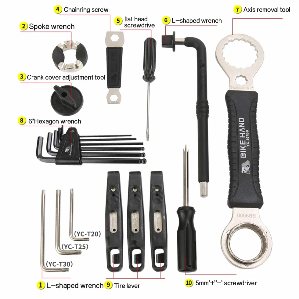 Kit de Herramientas para Bicicletas Juego de Reparación de Bicicletas Multifunción Accesorios Completos para Equipos de Ciclismo de Bicicleta de Carretera MTB