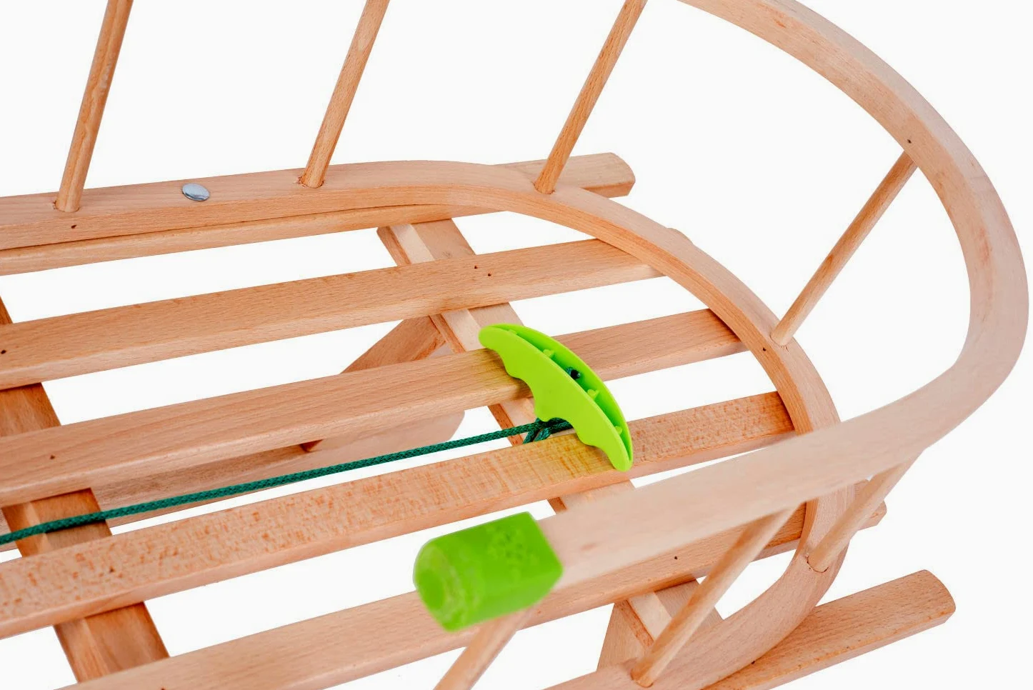 GaGadumi Trineo de madera de 90 cm con respaldo y cuerda de tracción, trineo duradero para niños y adultos, trineo de madera FSC