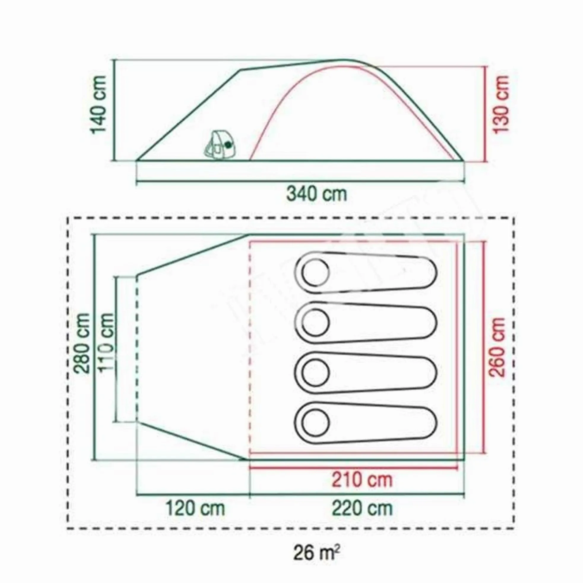 Coleman Darwin - Carpa Compacta de Cúpula, Ideal para Camping en el Jardín, Ligera para Senderismo, Impermeable, Con Suelo Cosido