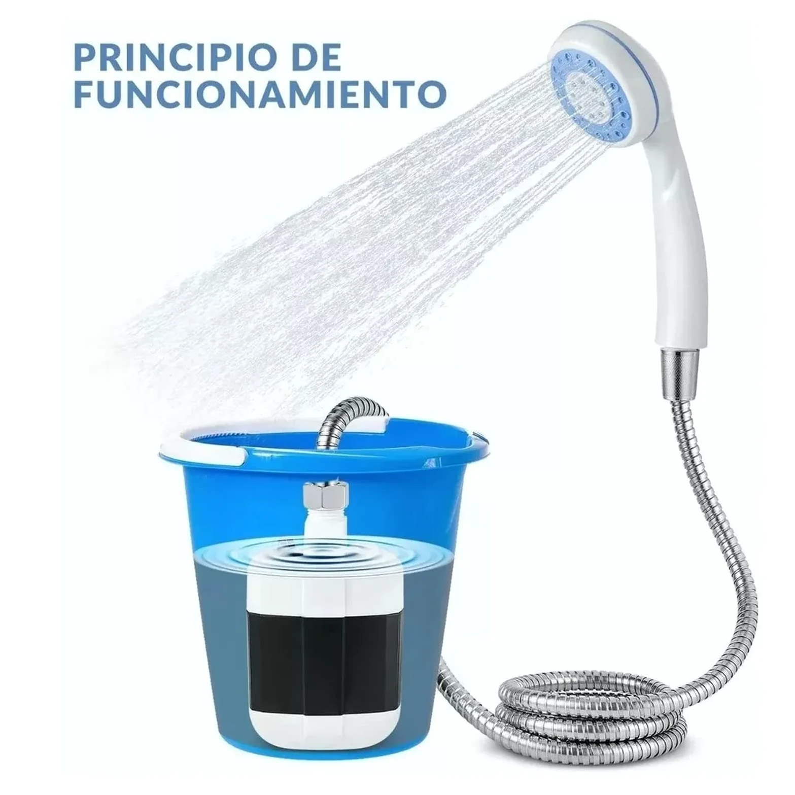 Tyenaza Ducha para Acampar, Ducha Portátil ABS Bomba De Ducha para Acampar con Batería Eléctrica para Acampar, IR De Excursión, Viajar