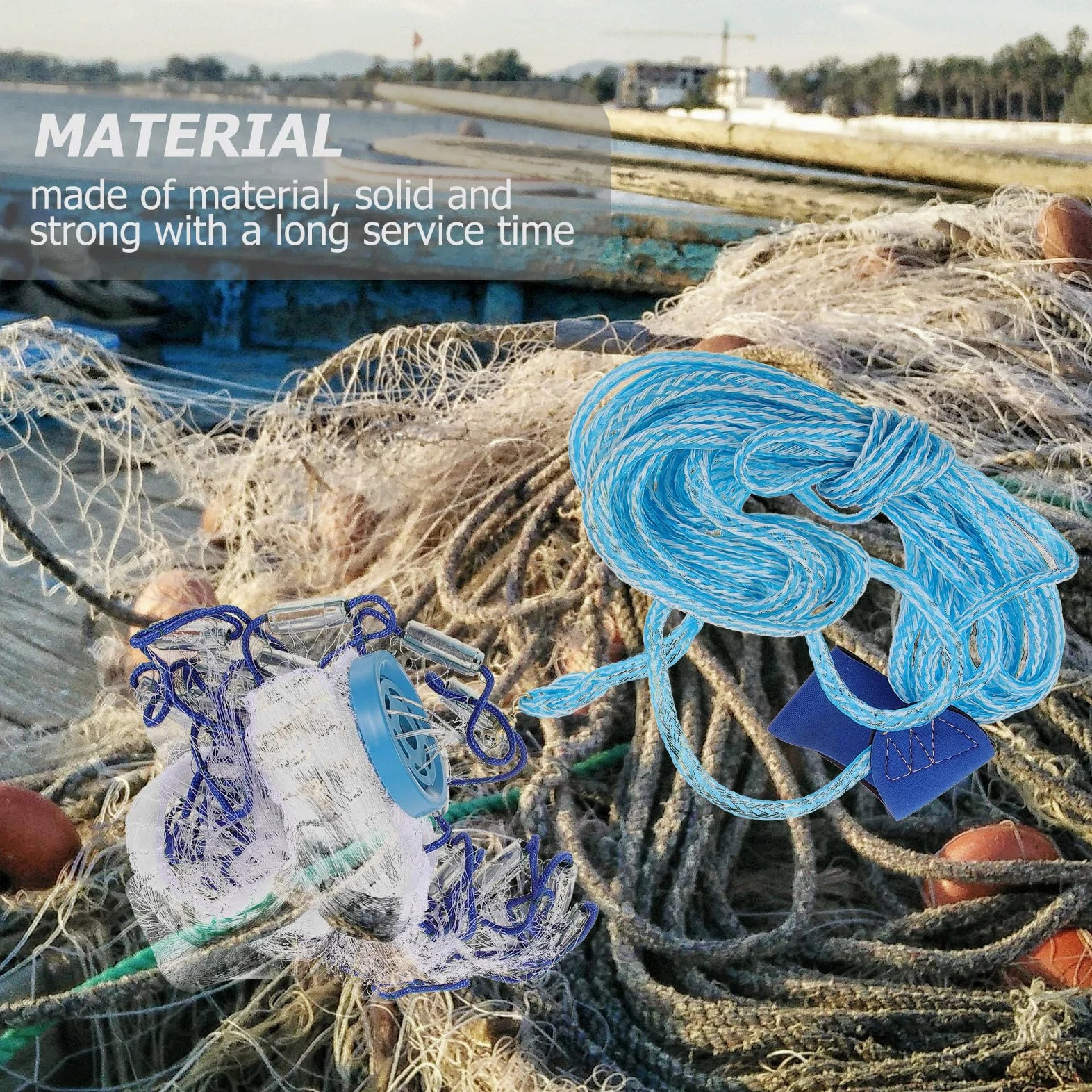 MAGICLULU Red de Pesca Manual Resistente al Desgaste Hundimiento Rápido, Línea y Metal para Actividades al Aire Libre, Redes para Pescar Peces Pescadores