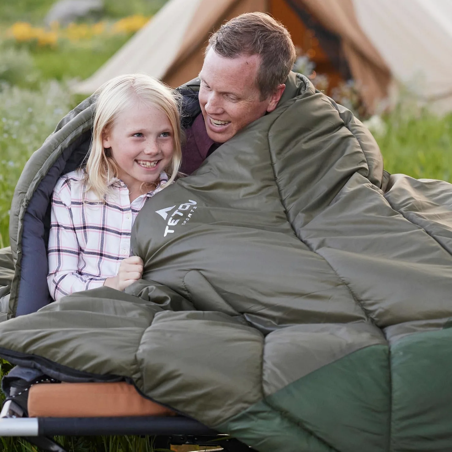TETON Sports Celsius XXL - Saco de Dormir Doble de Franela (-18 ºC / 0 ºF, 228,5 x 99 cm)