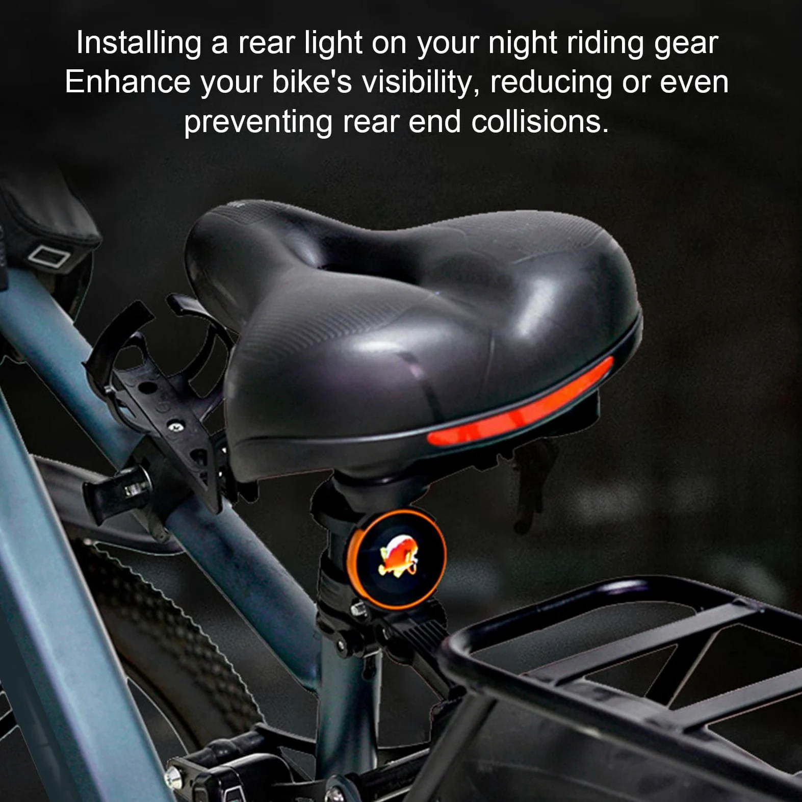 Luz Trasera de Bicicleta con Pantalla HD de 1,9 Pulgadas para Conducción Nocturna, Luces de Bicicleta con Control Táctil, Soporte GIF Conexión Inalámbrica Luces Traseras de