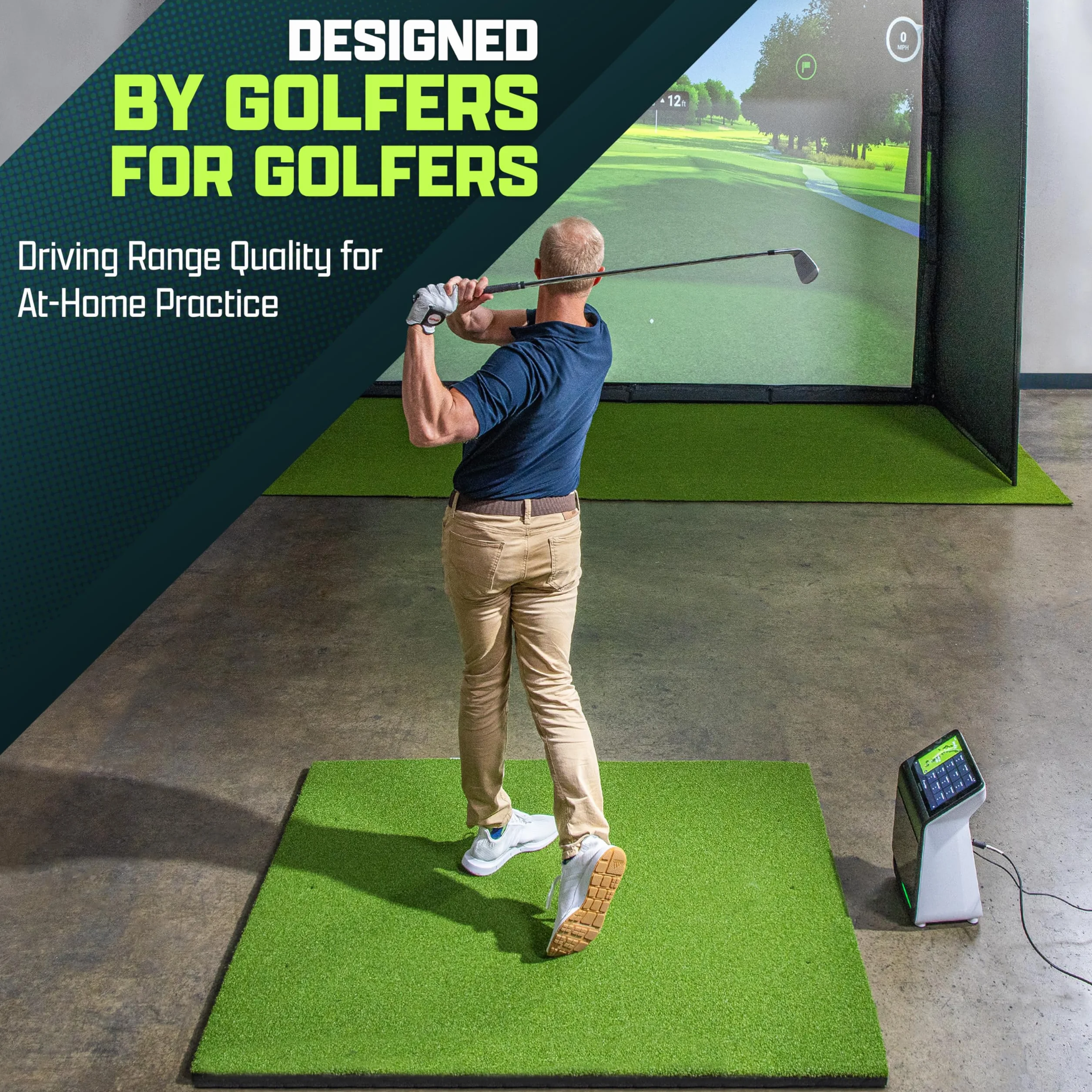 GoSports Pro - Alfombra de Golf para Practicar en Interiores y Exteriores. Esterillas de césped para Entrenamiento, simuladores de Golf y prácticas