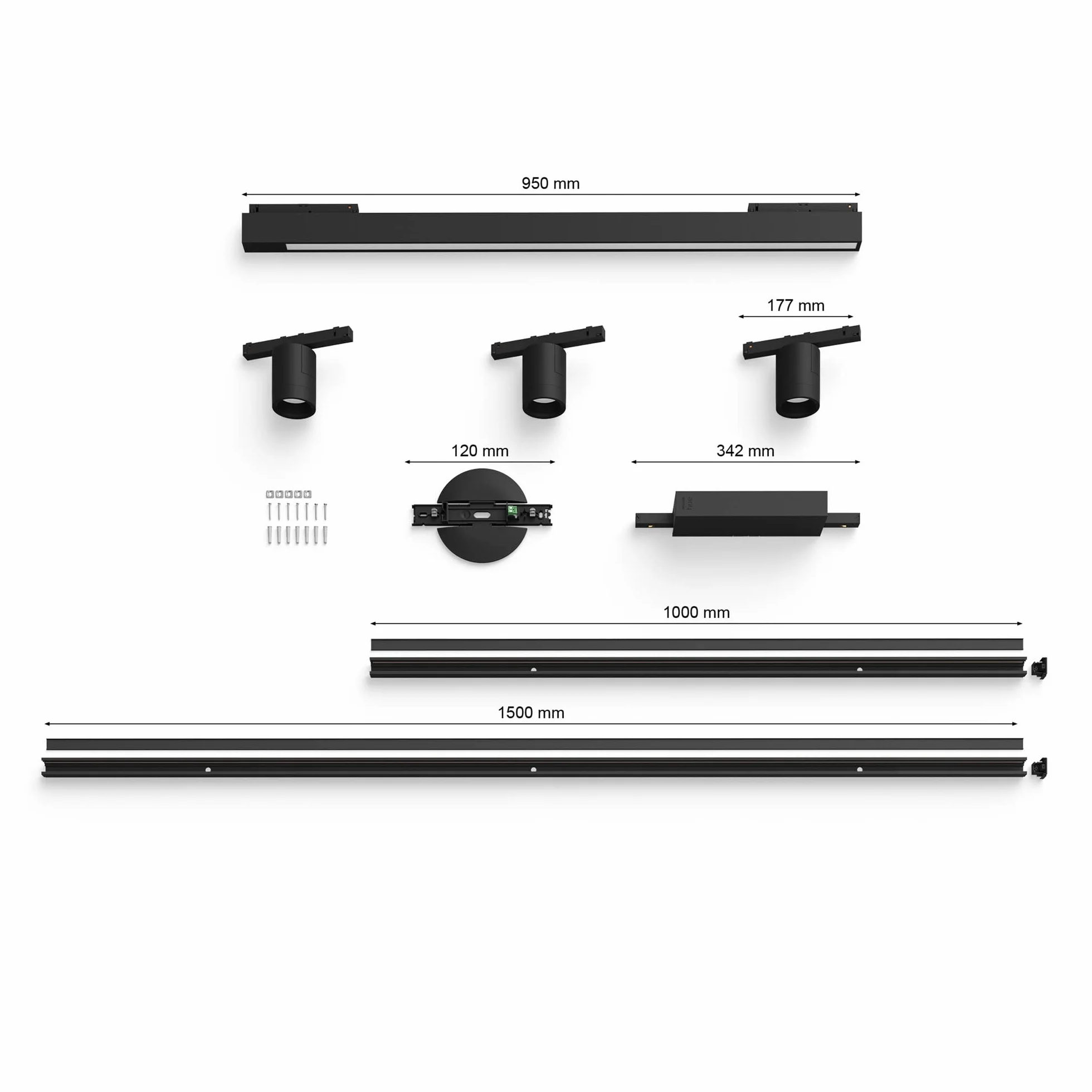 Philips Hue Perifo Iluminación en carril Luz Blanca y de Colores Set 271,5cm 3 focos Negro
