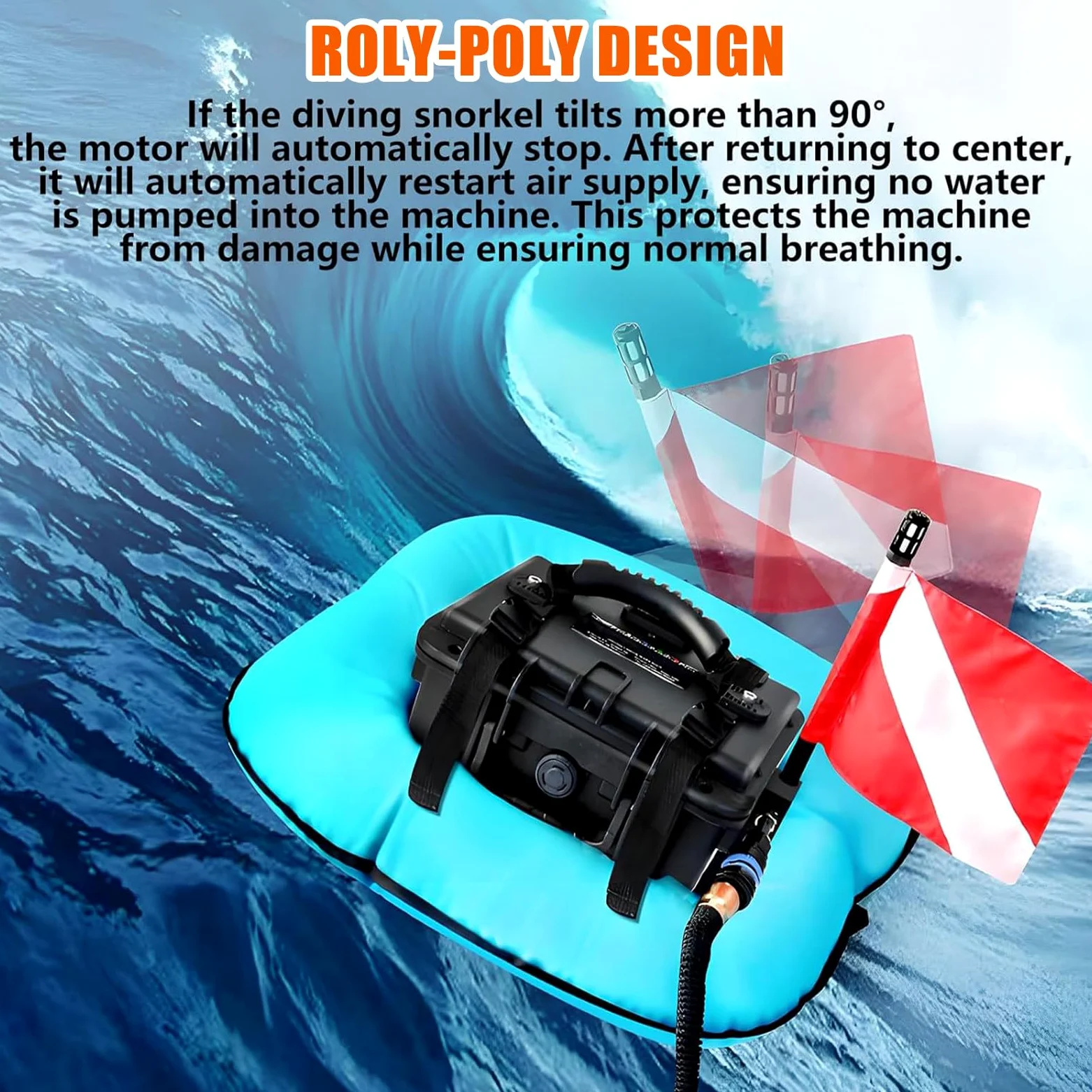 Bombona de Buceo Eléctrica con Compresor y Manguera de 9,5M. Equipo de Buceo Portátil con Filtro Activo para Limpieza de Cascos y Pesca Deportiva. Red-Singlebattery