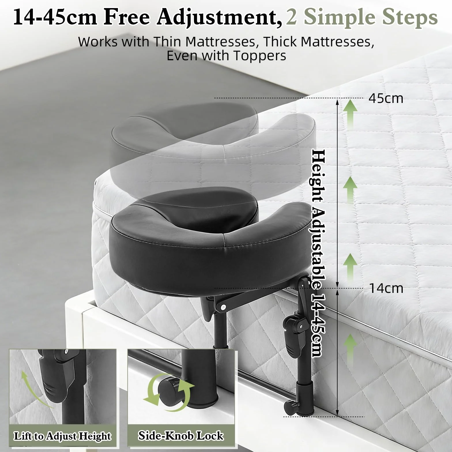 Reposacabezas Masaje Cama Altura Ajustable 14-45cm Almohada Forma de U Cuidado Ojos Belleza SPA Facial
