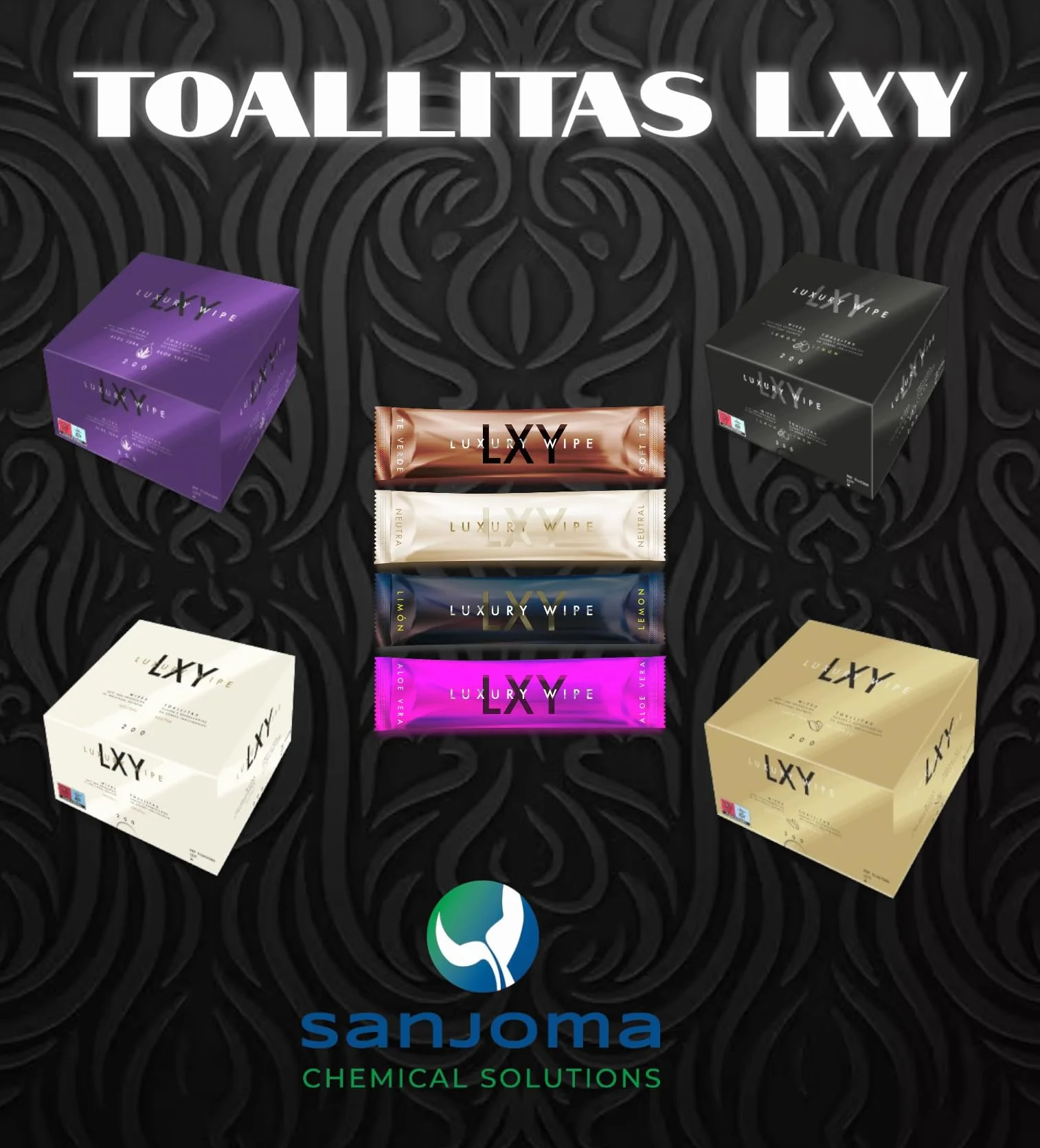 Sanjoma Chemical Solutions LUXURY WIPE Toallitas Refrescantes Aloe Vera 200 uds 20×20 cm