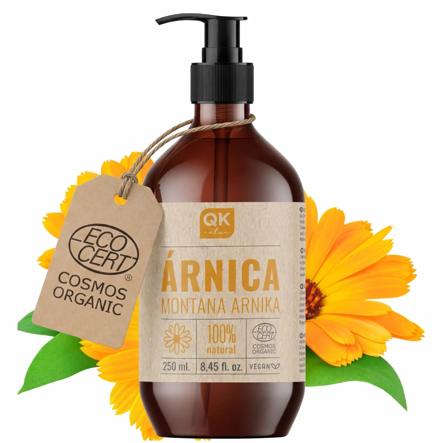 Aceite Macerado de Árnica Montana 100% Puro 250ml BIO Orgánico Vegetal para masaje corporal