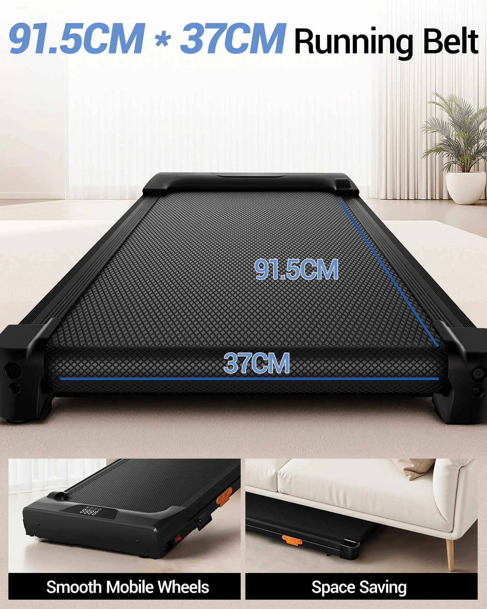 CURSOR Cinta de Correr Plegable con Inclinación 16%, 159 KG, LED y Mando | Cinta de Andar Escritorio, motor 3.0 HP Inclinación Automática, Walking Pad 4 en 1 Cardio Casa Oficina