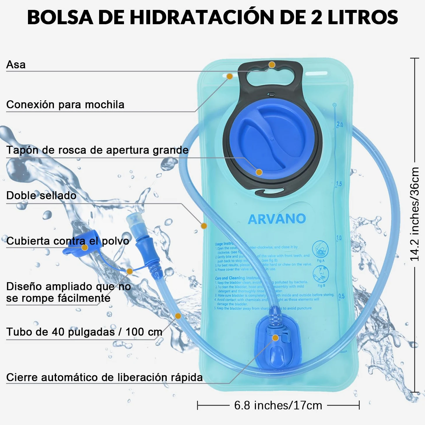 6L Mini Mochila Bicicleta Montaña Impermeable, Mochila Hidratación MTB con 2L Bolsa de Agua para Ciclismo Bici Running Trail Esquí Mochila Ligero Deportes