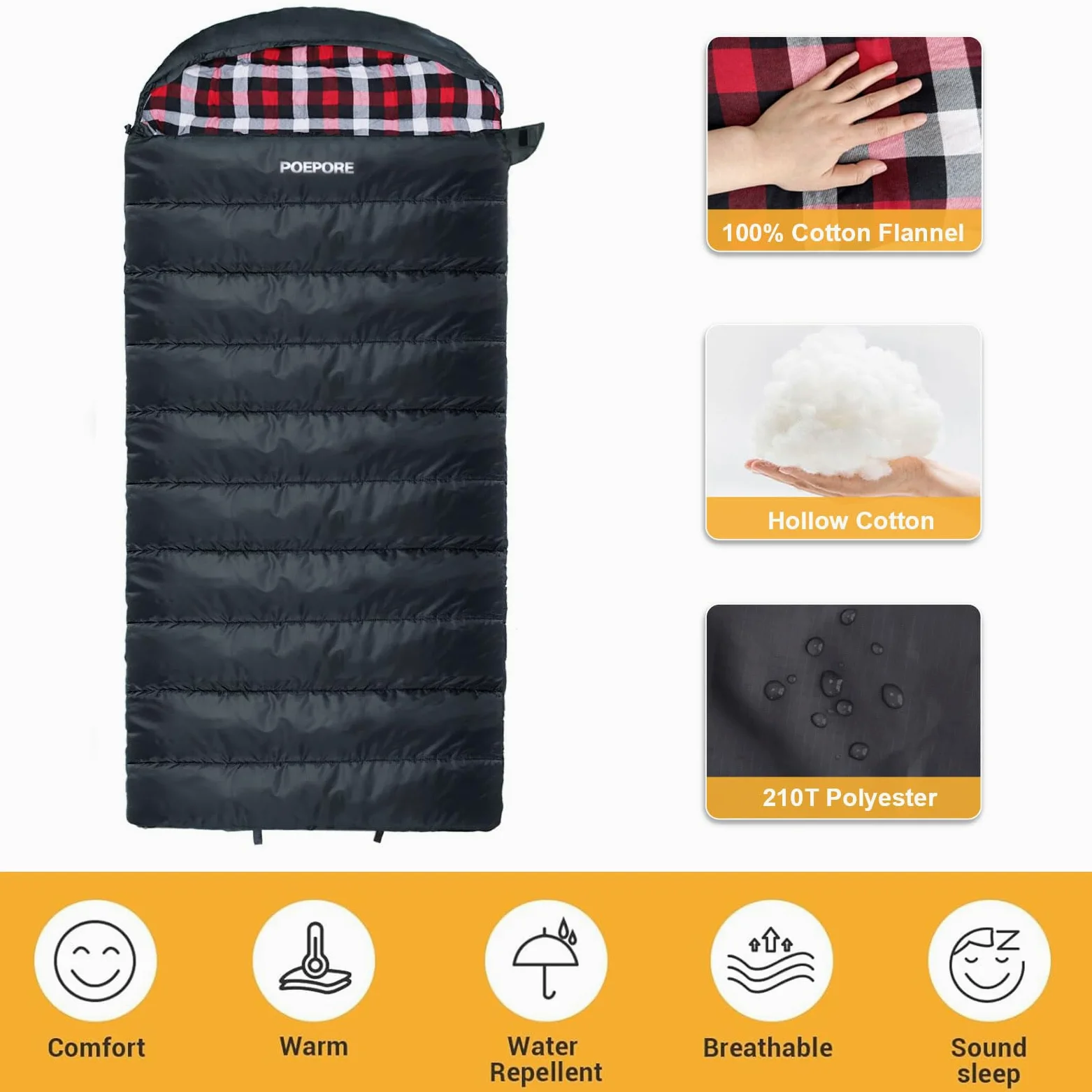 XXL Saco de Dormir de Franela para Adultos Extra Grande Saco de Dormir Al Aire Libre Invierno 3-4 Estaciones para Camping Senderismo Aventuras 230 * 100CM