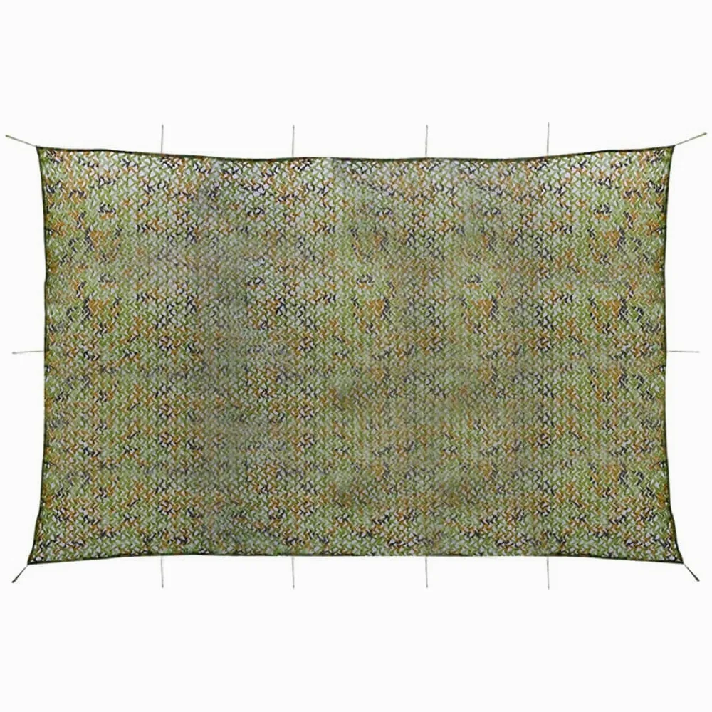 vidaXL Red de Camuflaje con Bolsa de Almacenamiento Acampar al Aire Libre Vehículos Observación de Aves Caza Pistolas Juego de Paintball Verde 5x7 m