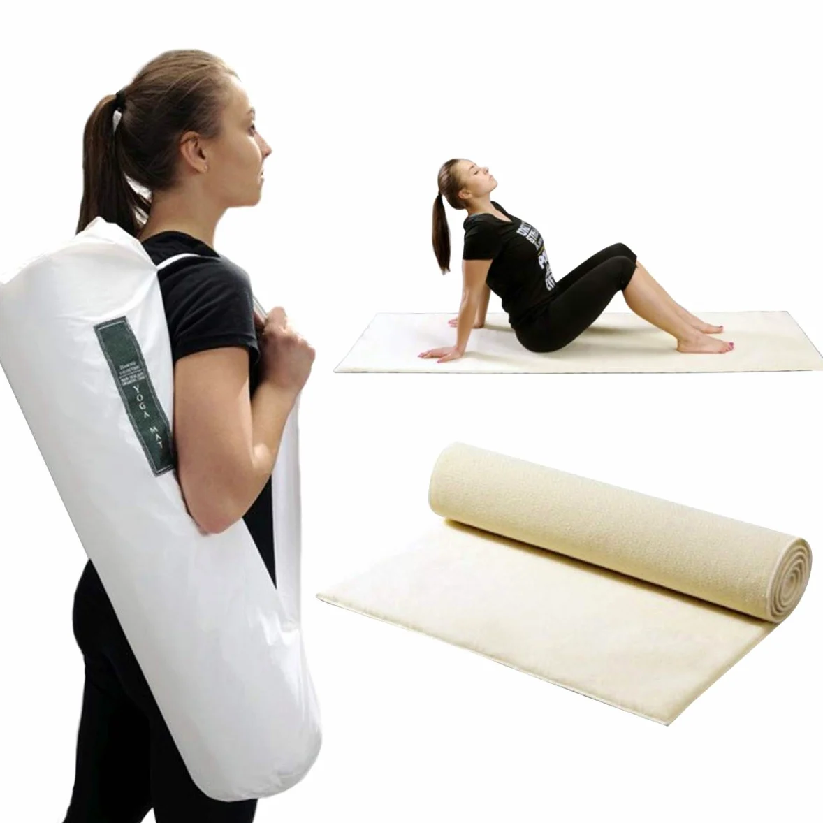 Hollert Esterilla de yoga Organic Prestige Esterilla Entrenamiento 70 x 200 cm, color blanco